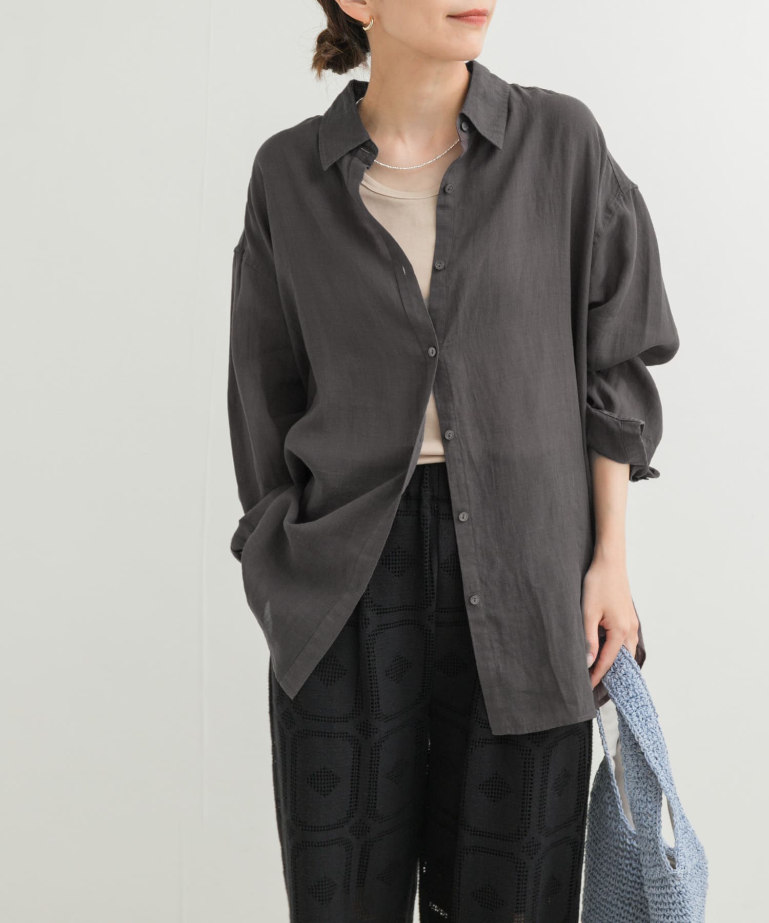 ラミー混ルーズシャツ