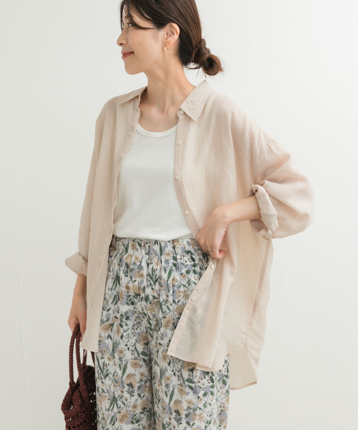 ラミー混ルーズシャツ