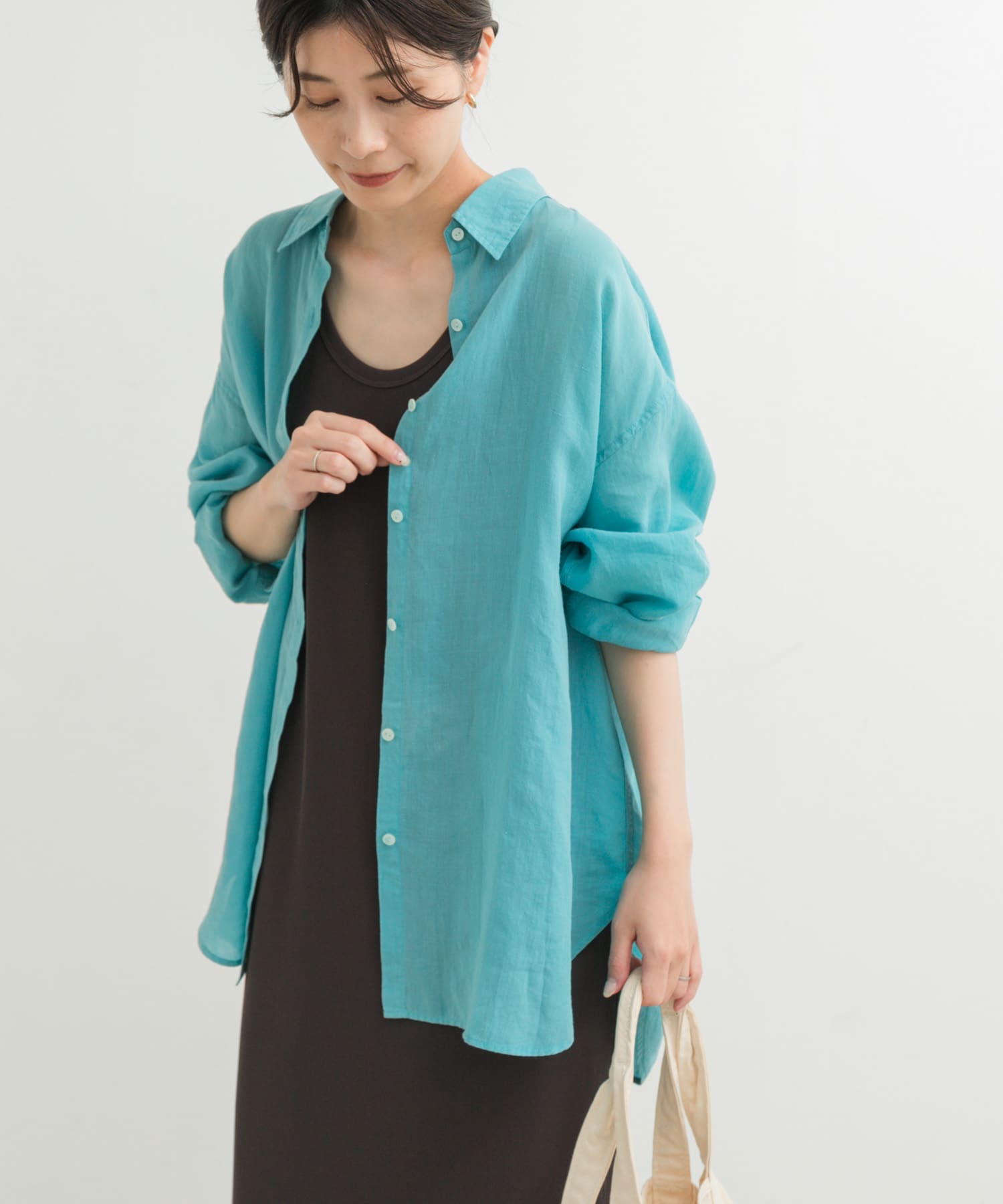 ラミー混ルーズシャツ