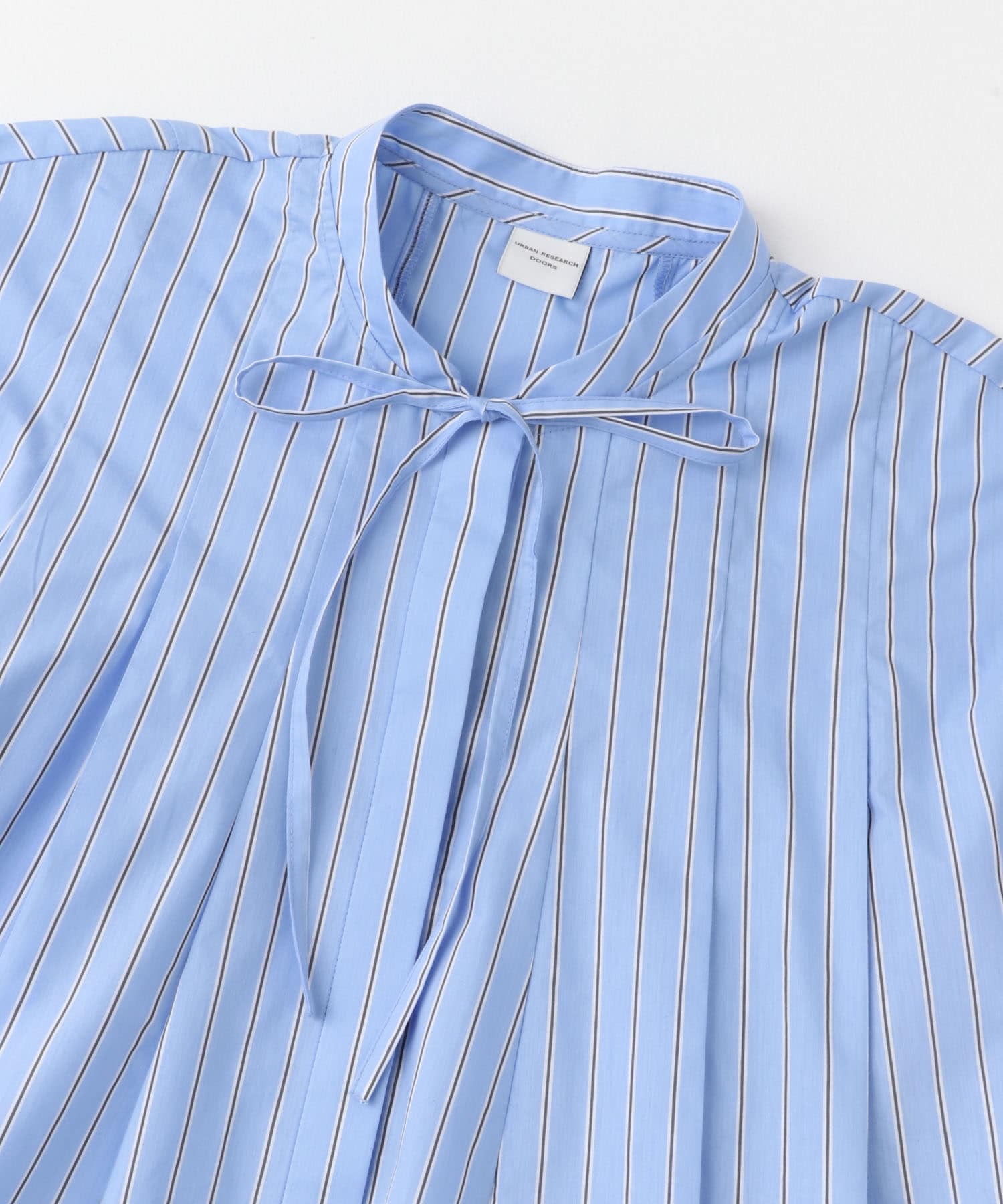 ストライプリボンフレアフレンチブラウス(M OFF): トップス｜URBAN