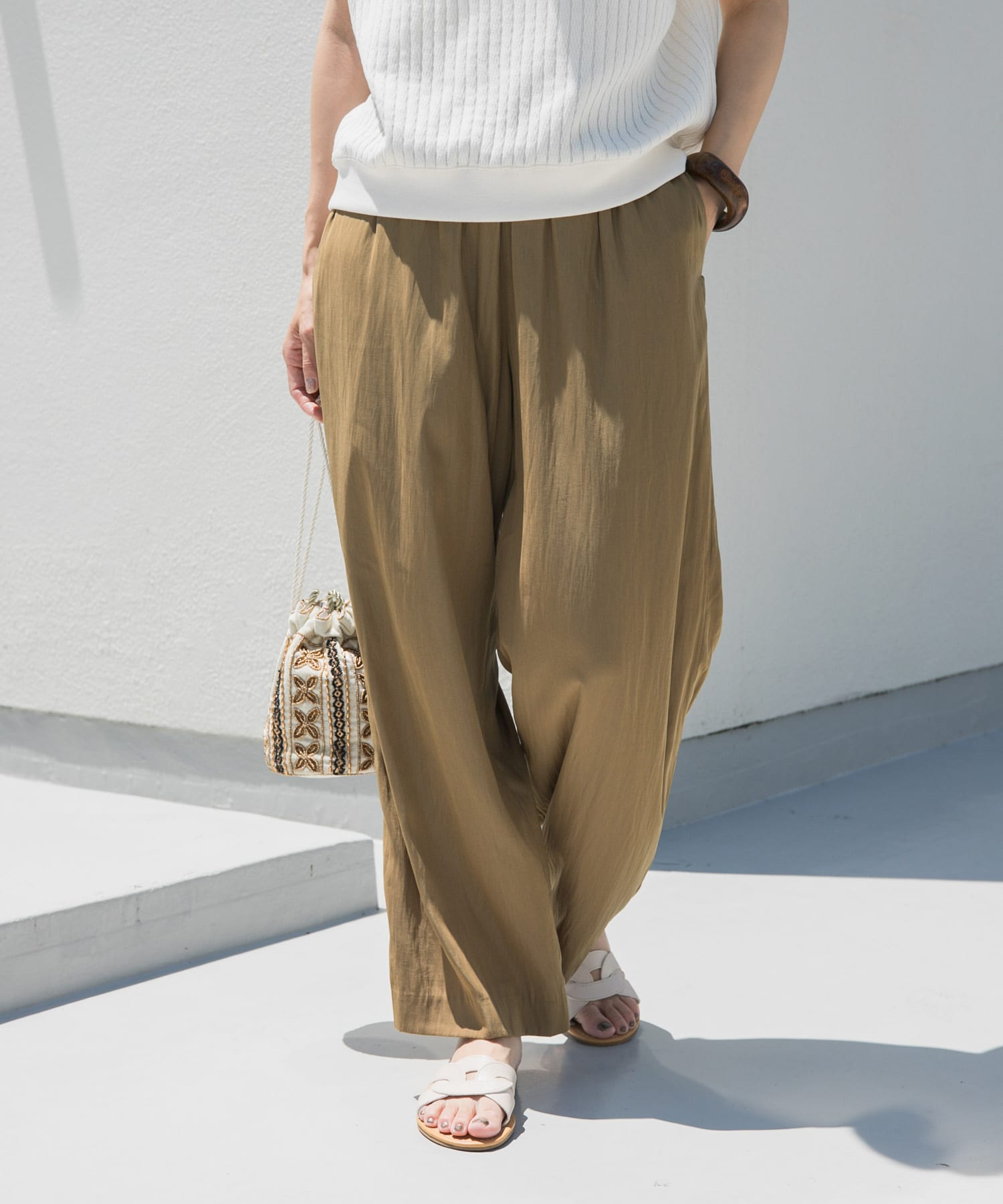 『UVカット/接触冷感/吸水速乾』ドライタッチリラックスパンツ