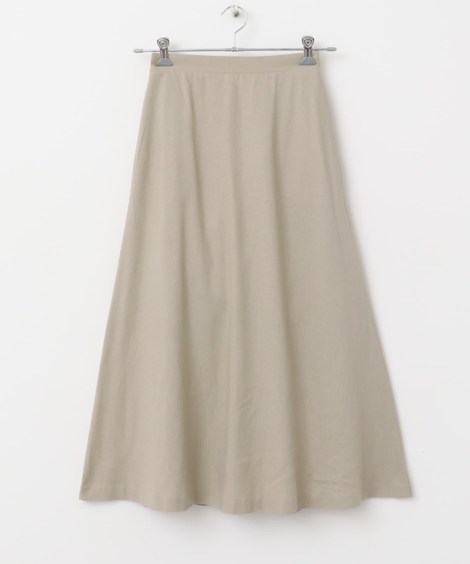 麻混レーヨンフレアスカート BEIGE M
