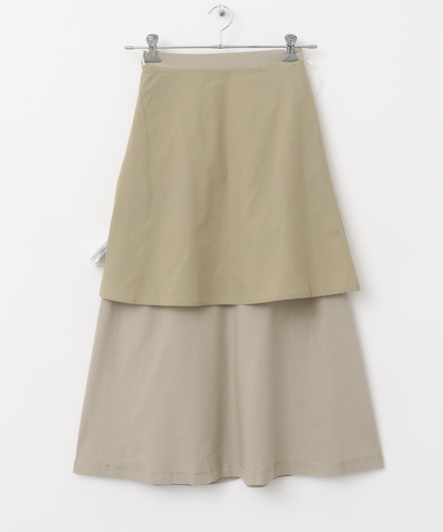 麻混レーヨンフレアスカート BEIGE M