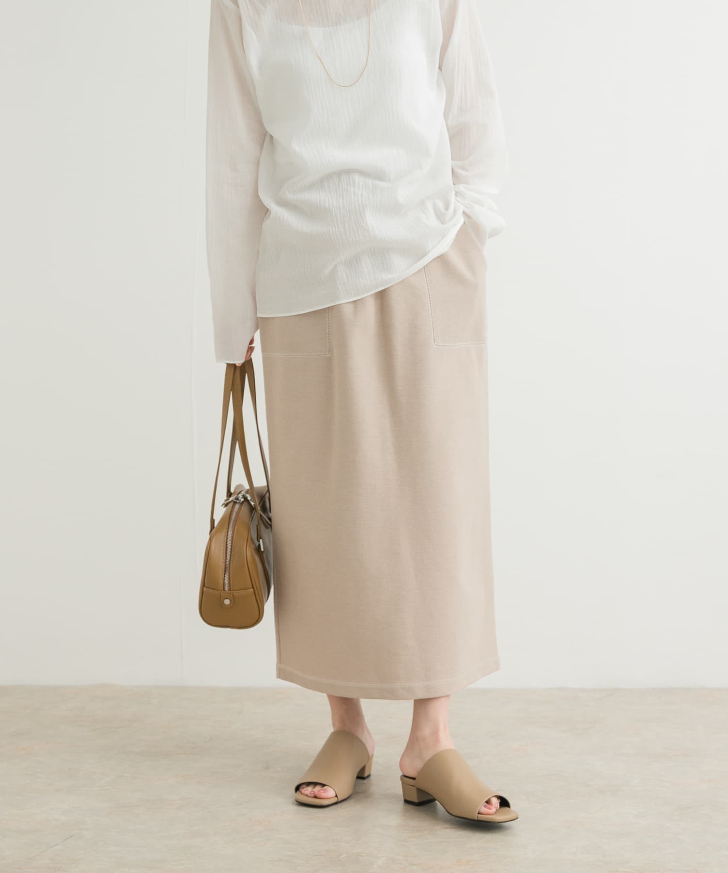 サイドポケットカットストレートスカート