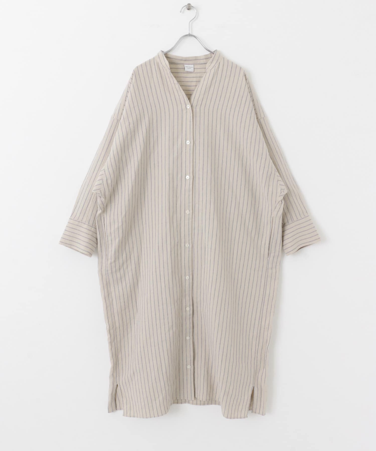 ラミーリネンストライプワンピース L.BEIGE M