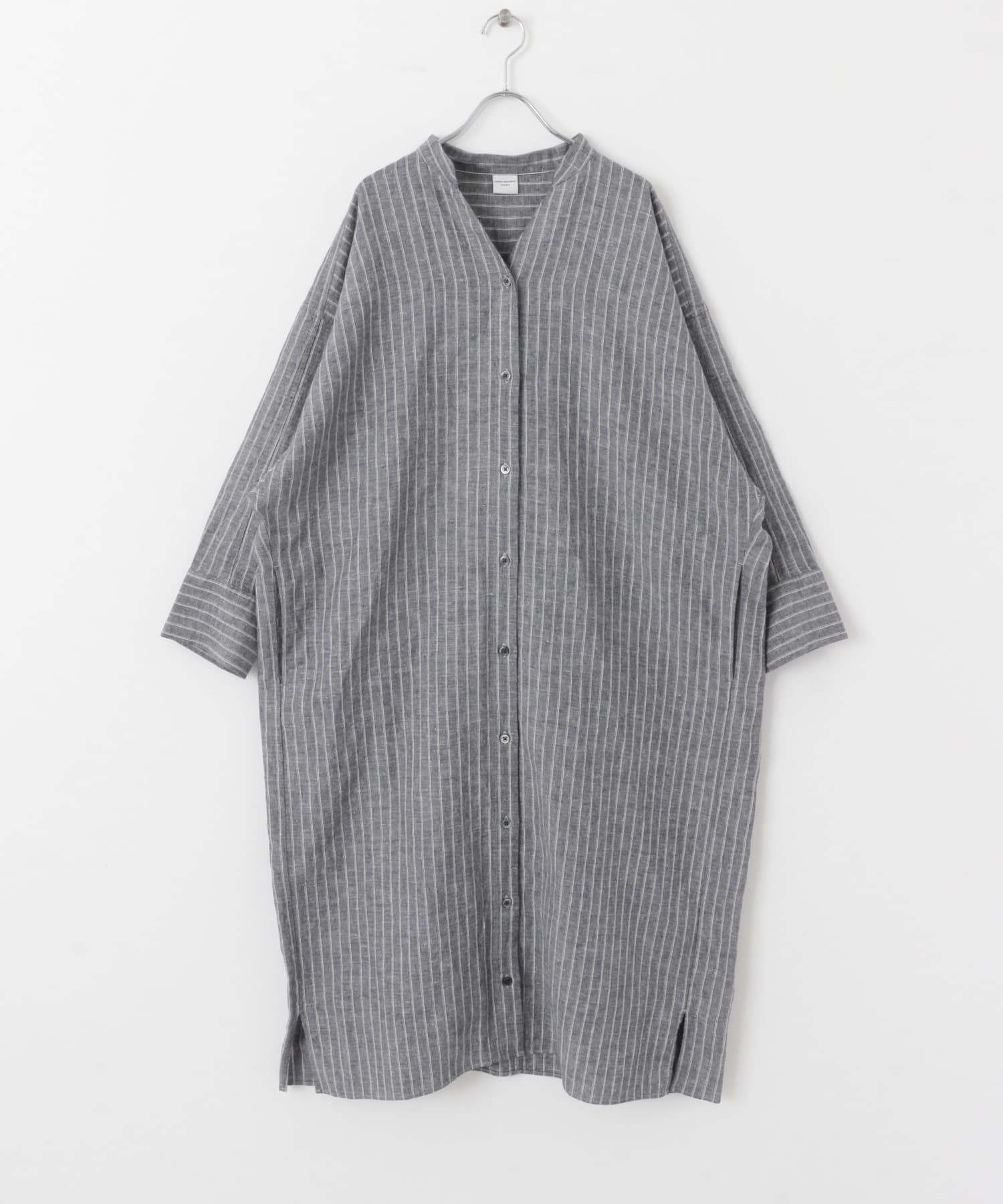 ラミーリネンストライプワンピース NAVY M