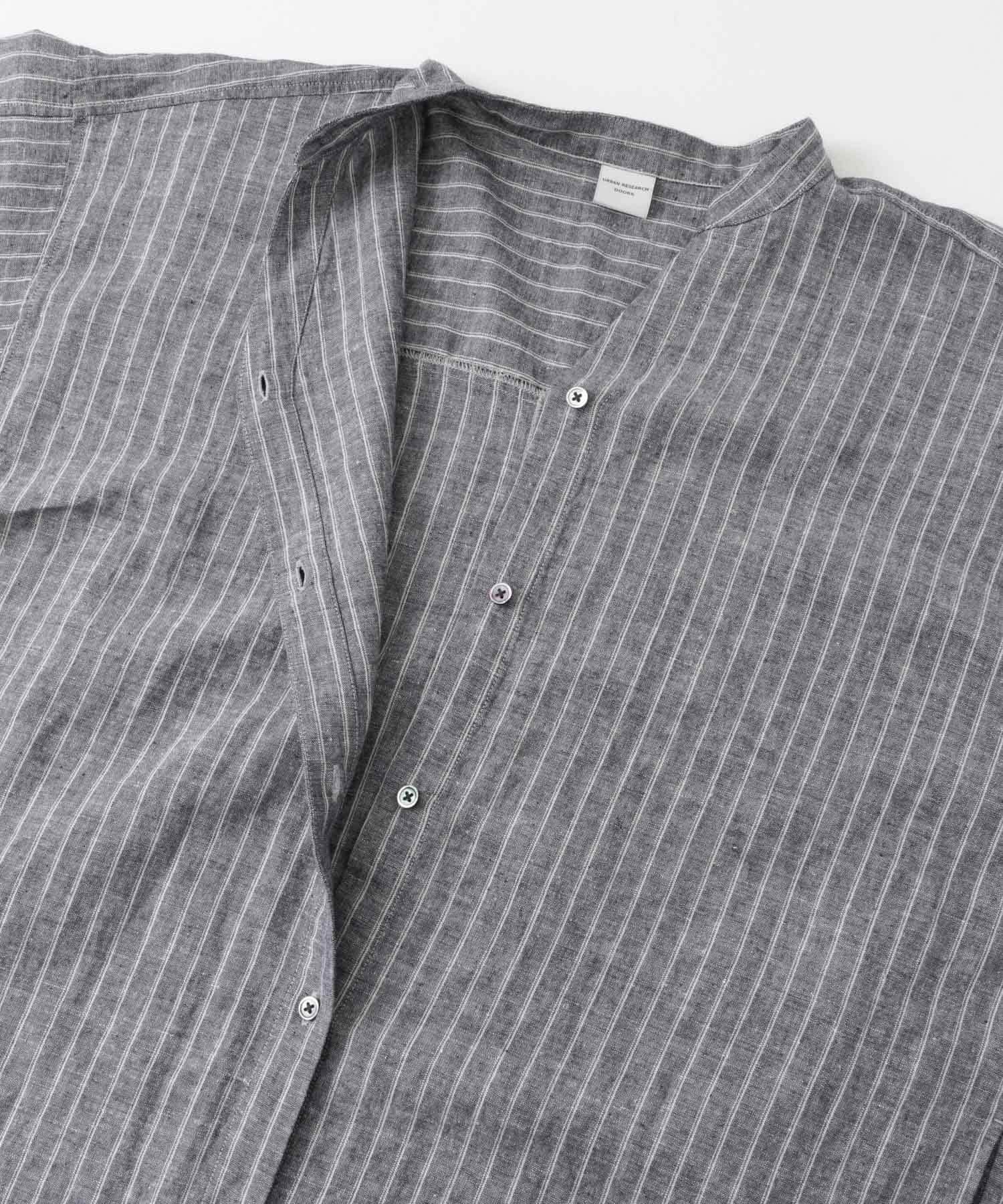 ラミーリネンストライプワンピース NAVY M