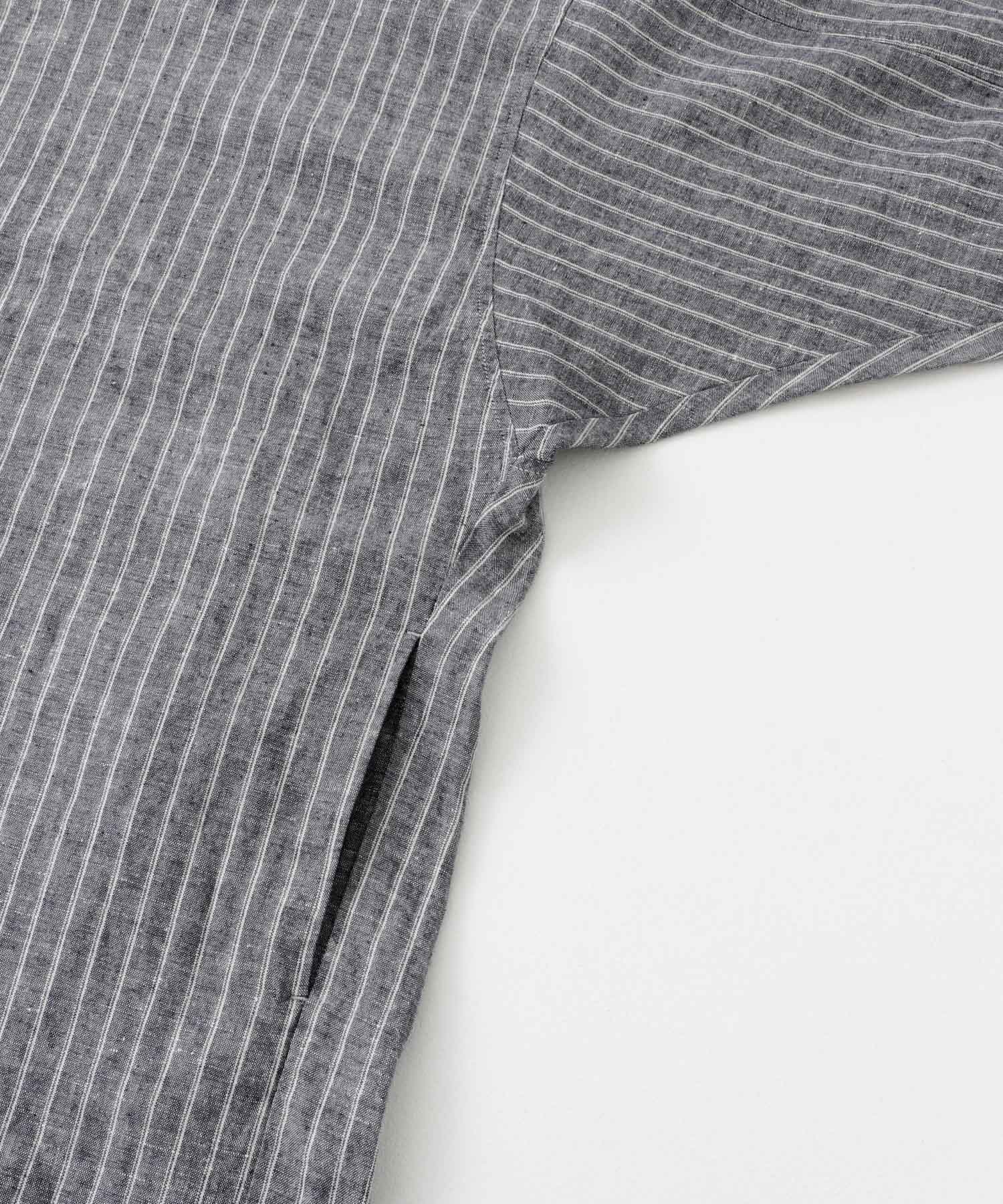 ラミーリネンストライプワンピース NAVY M