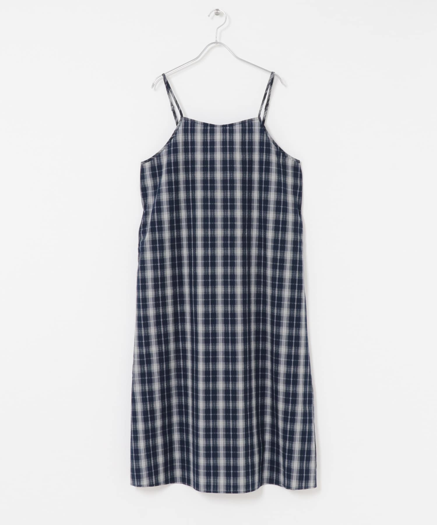 チェックキャミワンピース NAVY M