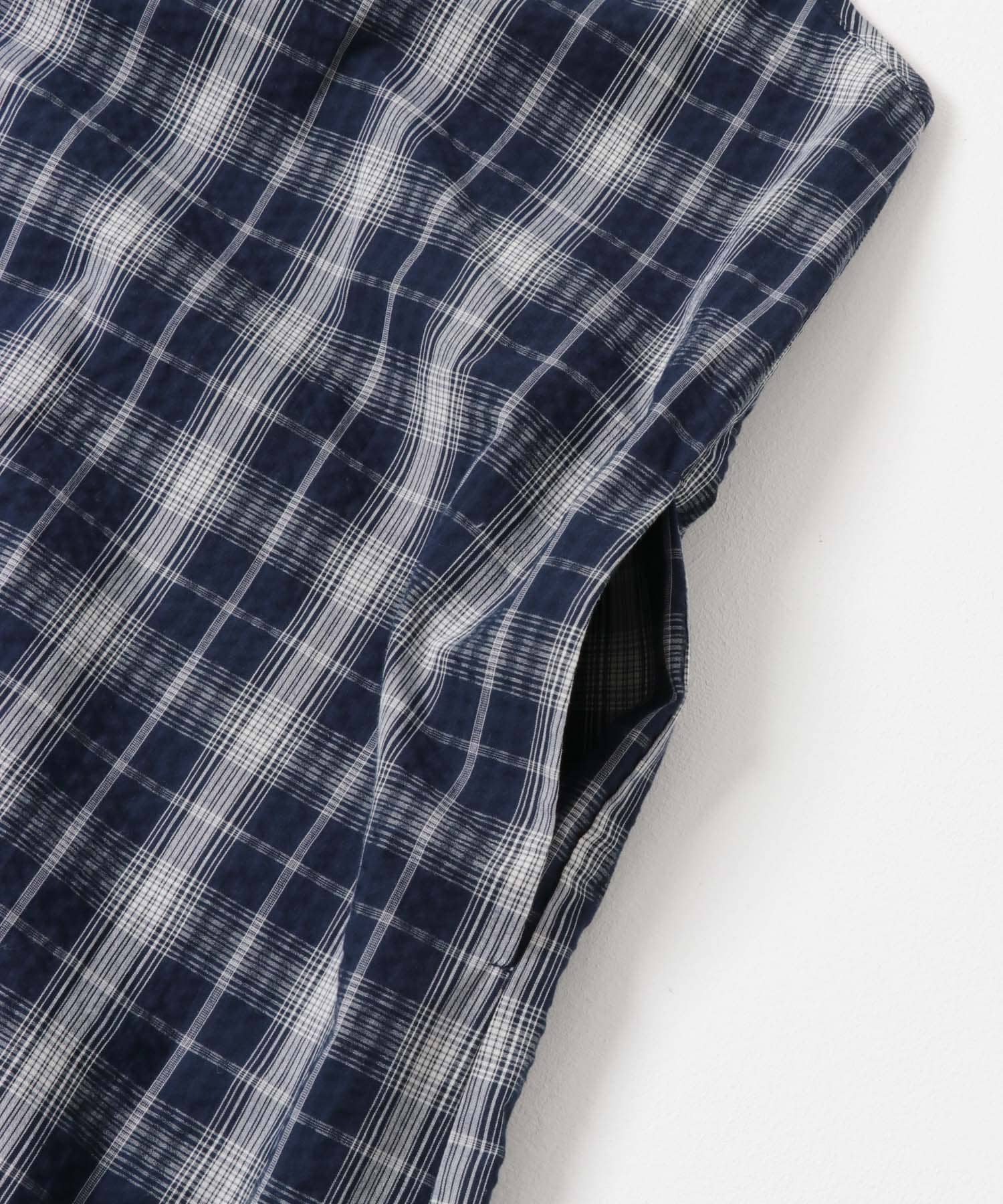 チェックキャミワンピース NAVY M