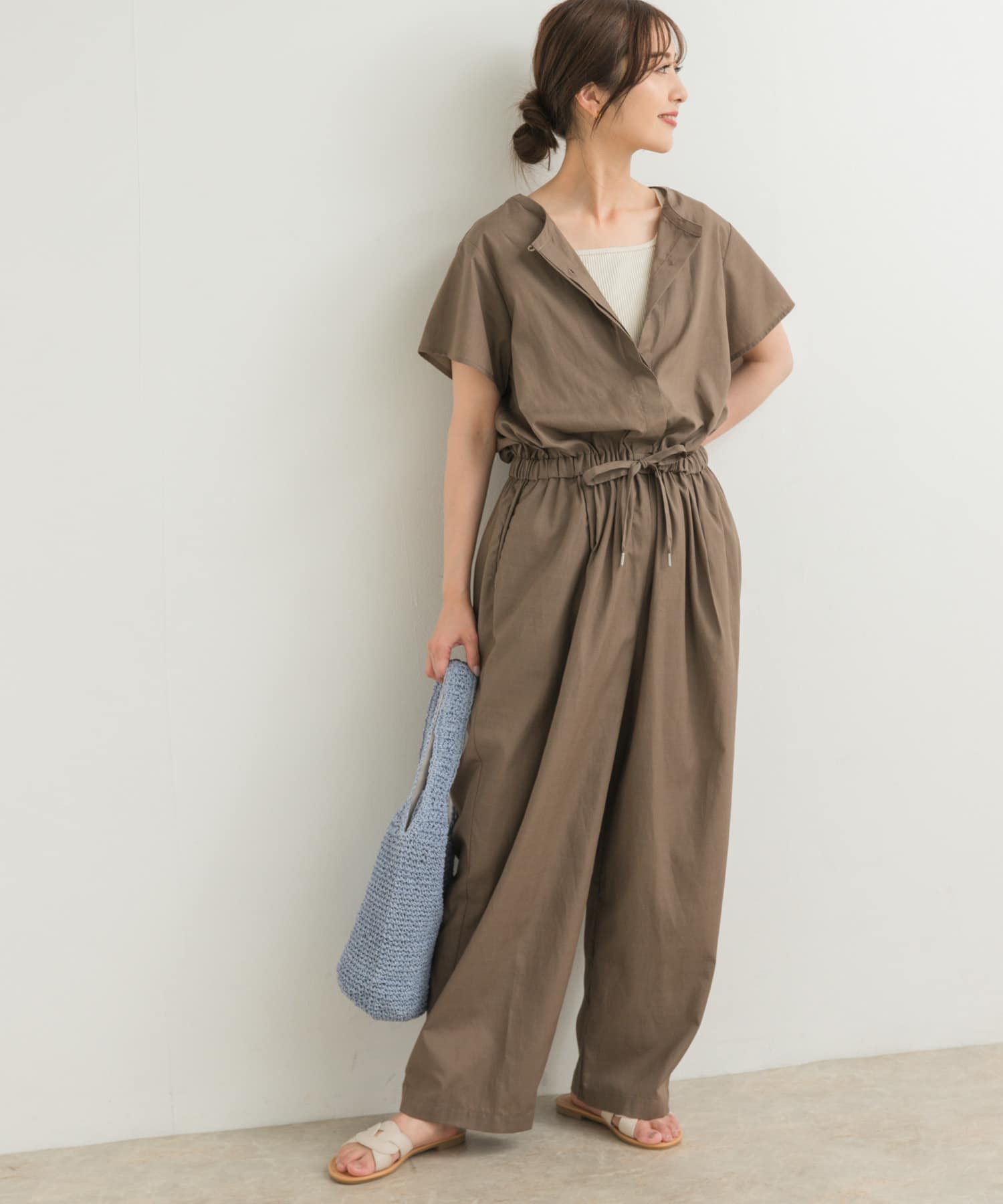 リネンMIXコンビネゾン MOCHA S