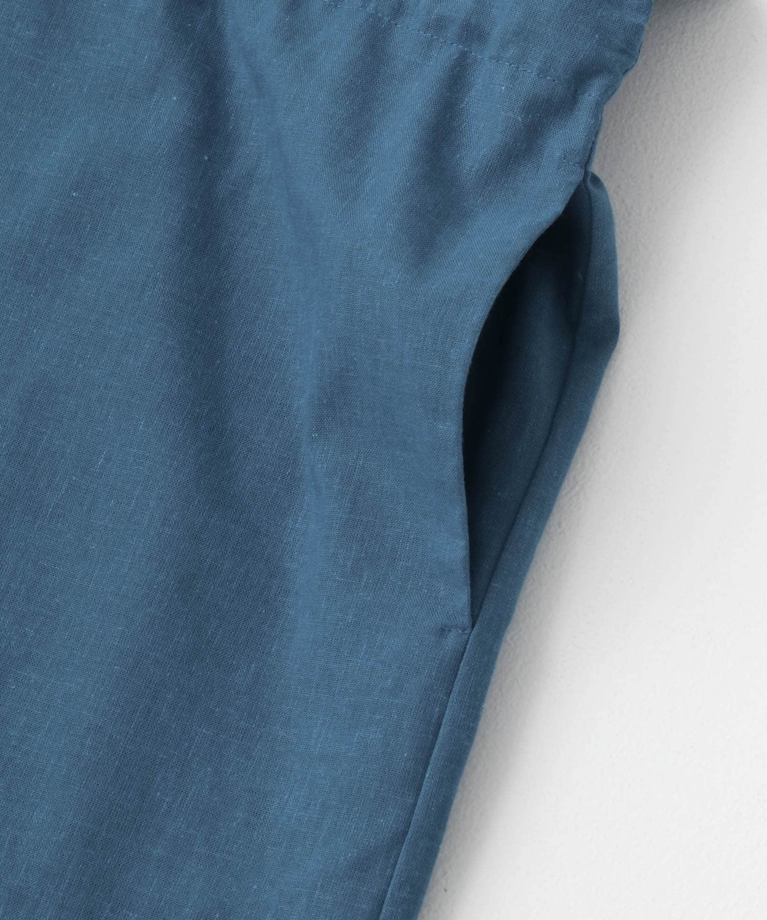 『WEB/一部店舗限定サイズ』『UR TECH 高機能リネン』ウエストギャザーワンピース BLUE M