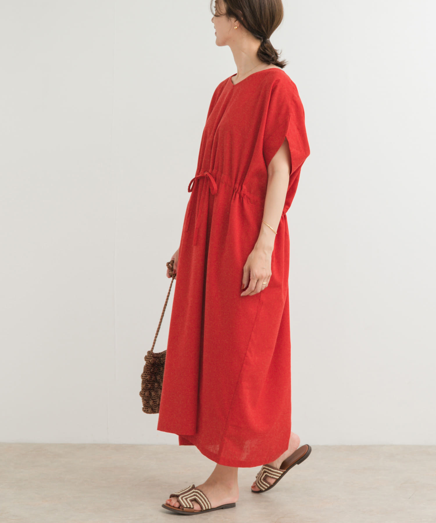 『WEB/一部店舗限定サイズ』『UR TECH 高機能リネン』ウエストギャザーワンピース