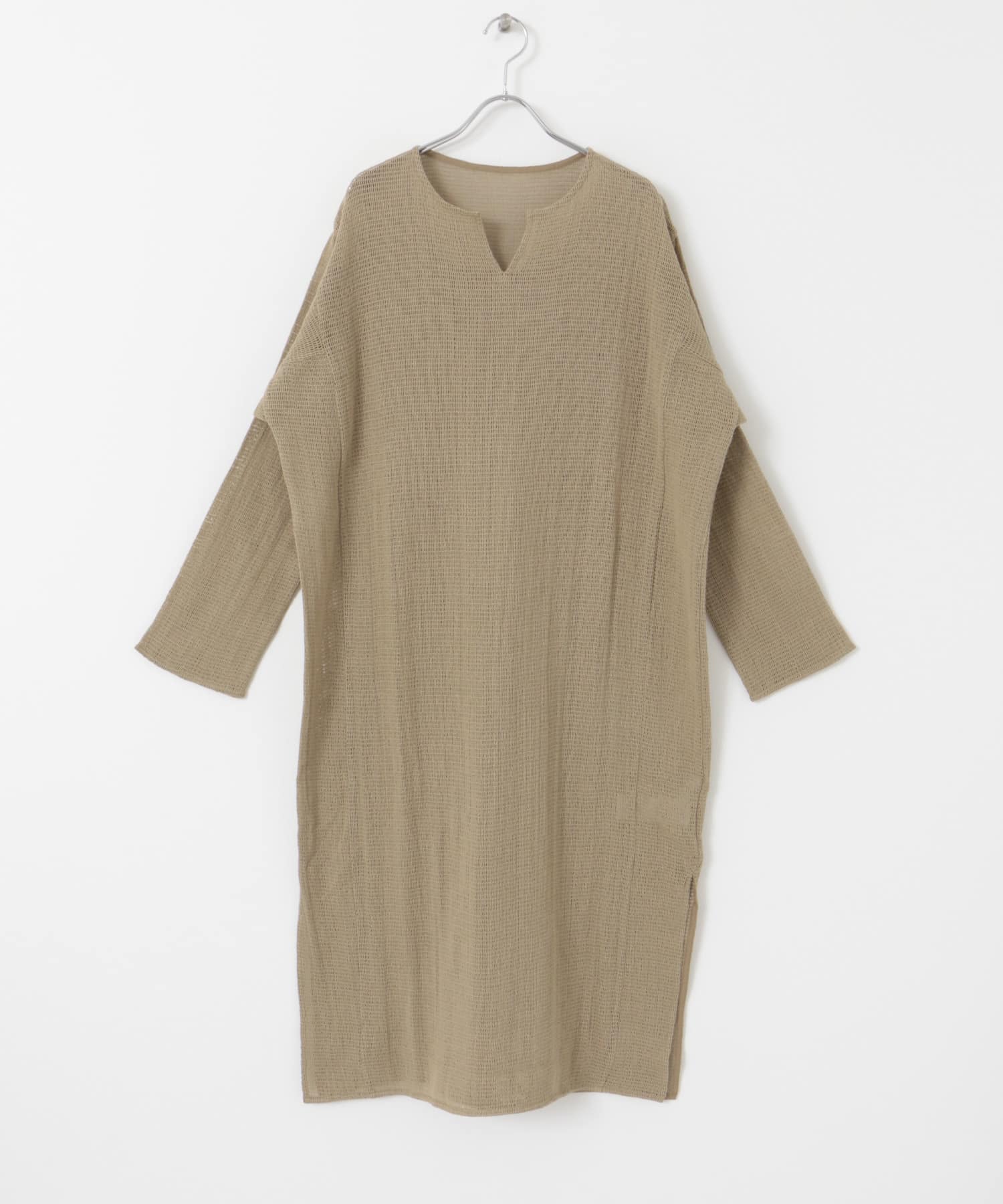 メッシュワンピース BEG M
