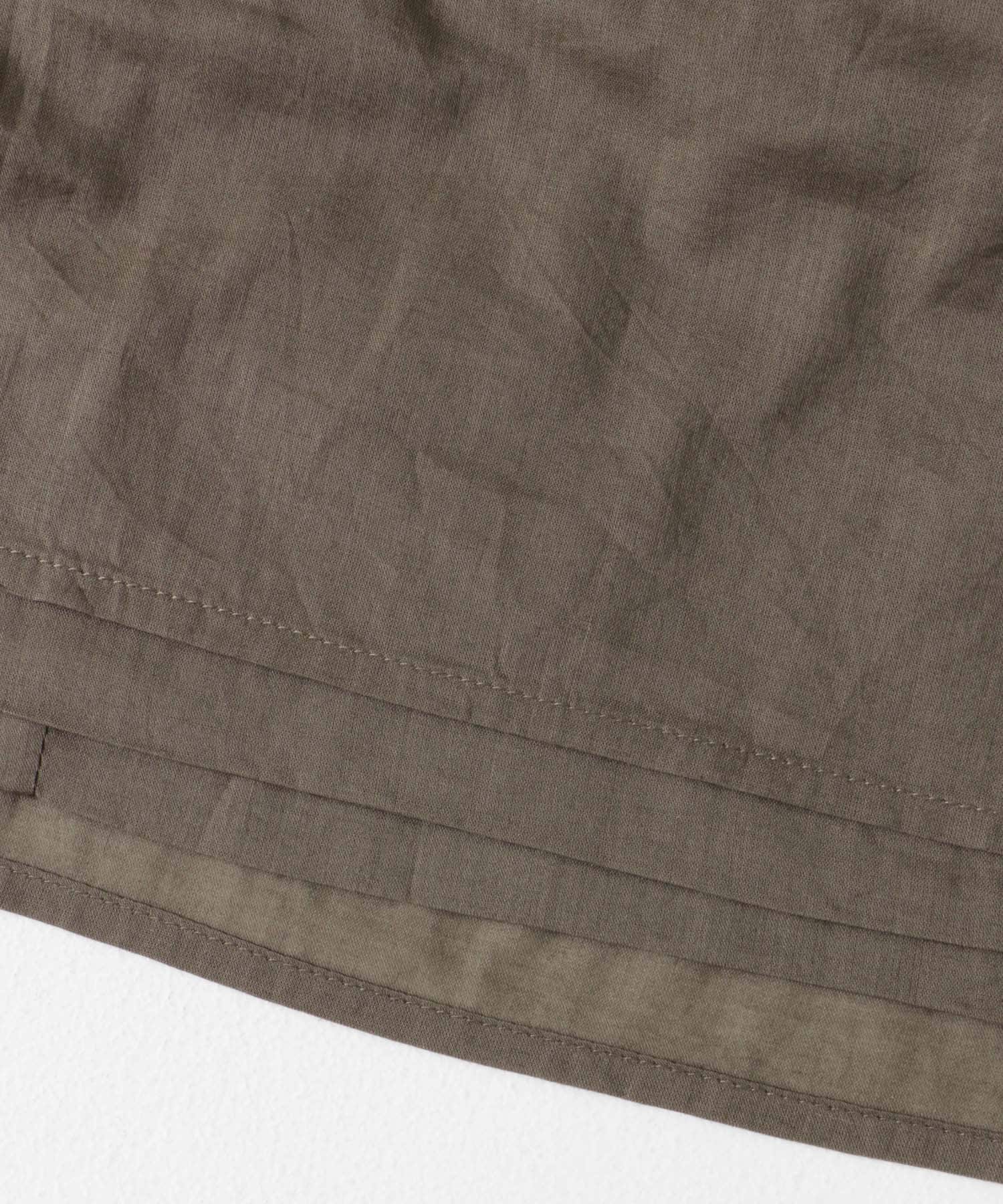 コットンボイルロールアップハーフスリーブワンピース ASH KHK M