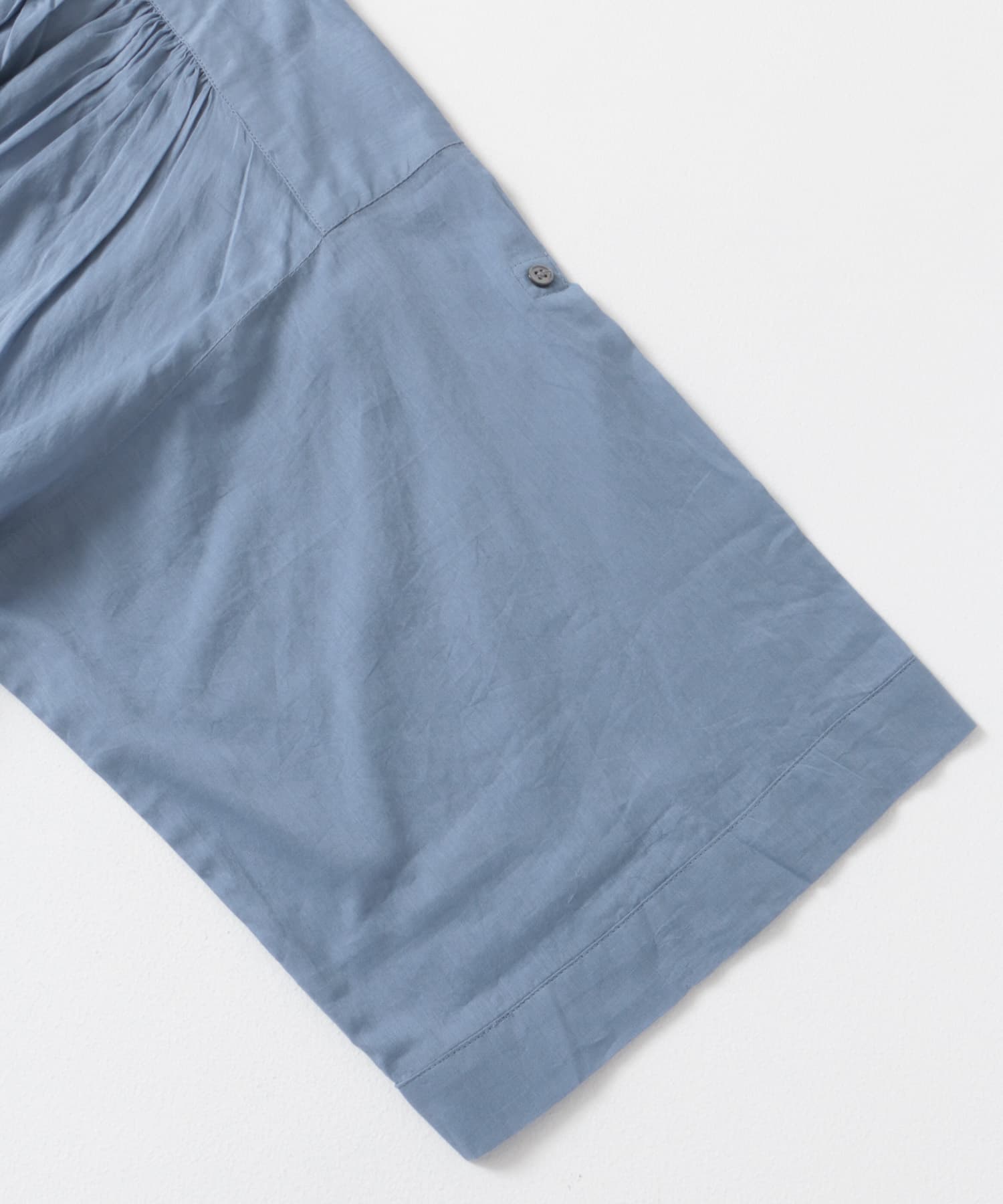 コットンボイルロールアップハーフスリーブワンピース BLUE M