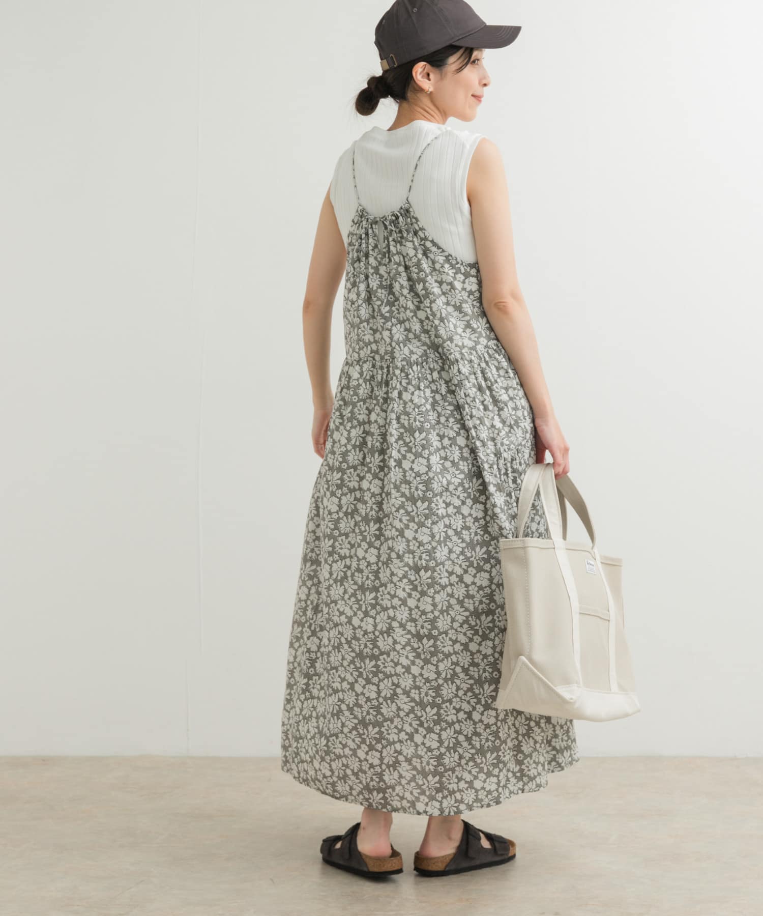 コットンフラワーキャミワンピース(M NAVY): ワンピース｜URBAN