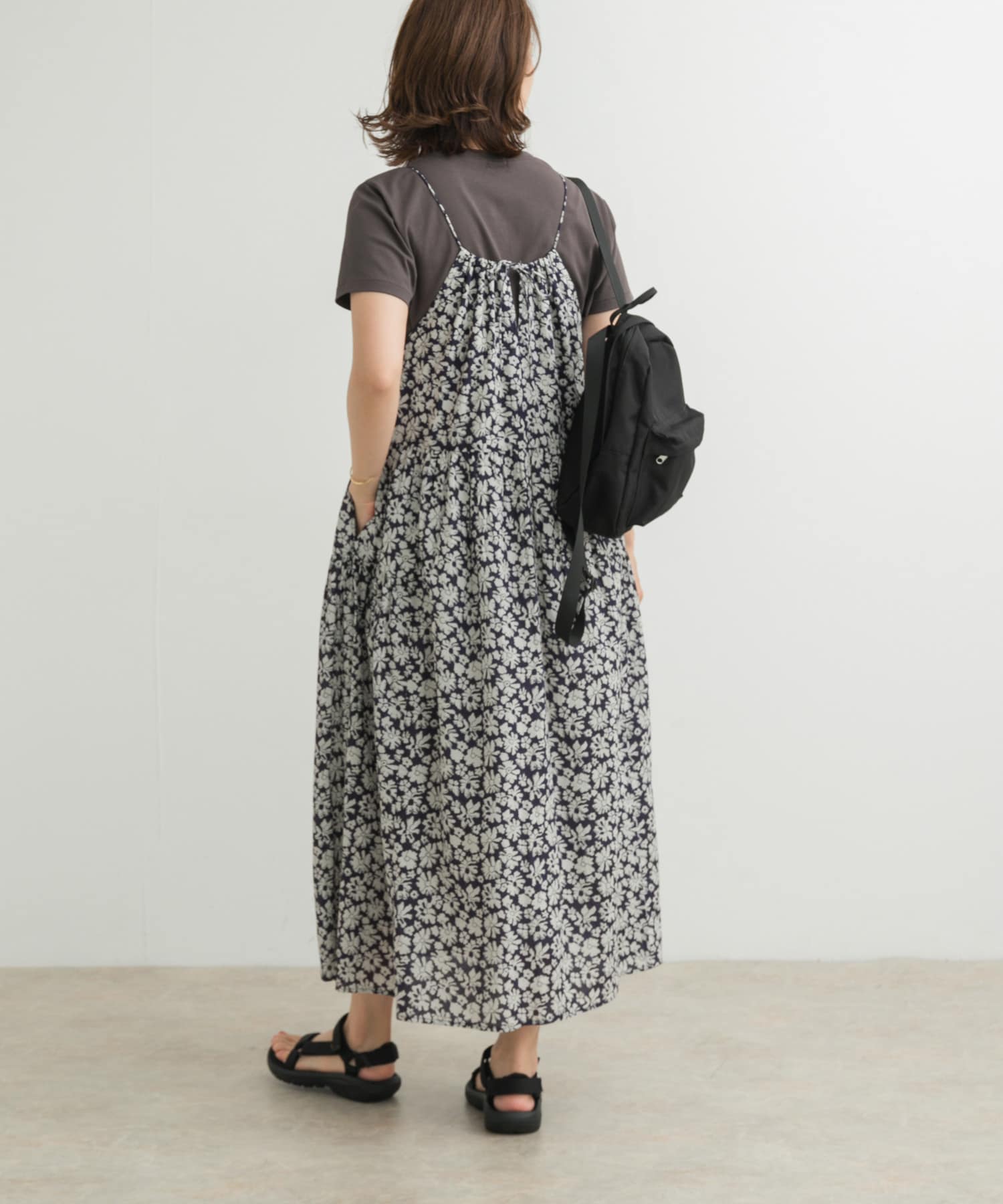 コットンフラワーキャミワンピース(M NAVY): ワンピース｜URBAN