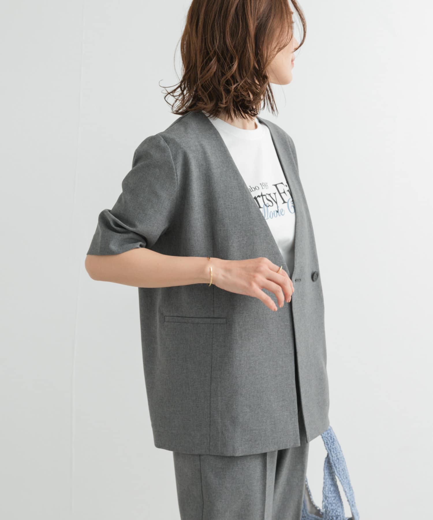 『UR TECH DRYLUXE』ハーフスリーブジャケット CHARCOAL M