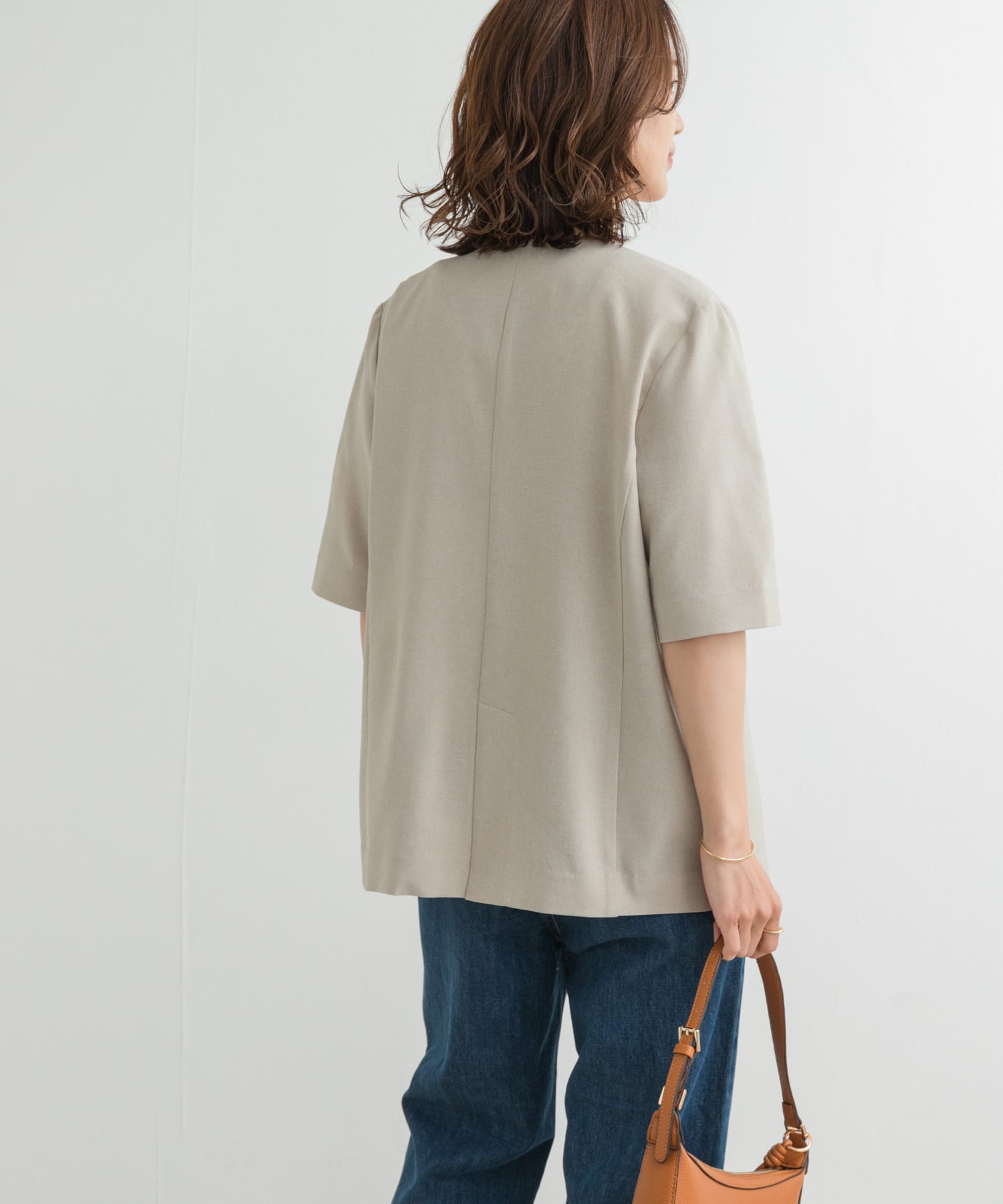 『UR TECH DRYLUXE』ハーフスリーブジャケット BEIGE M