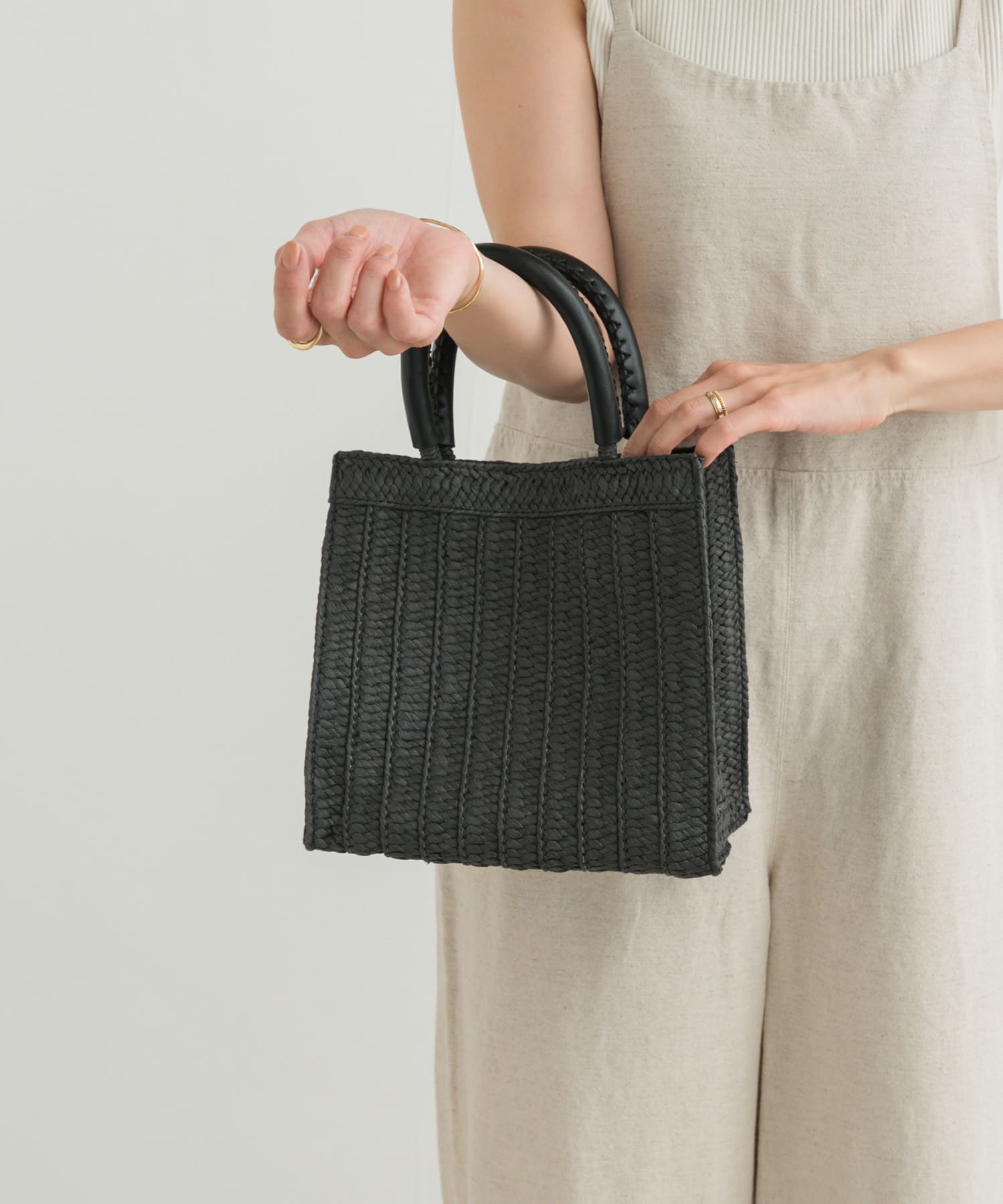 ソフトハンドルカゴバッグ BLACK one