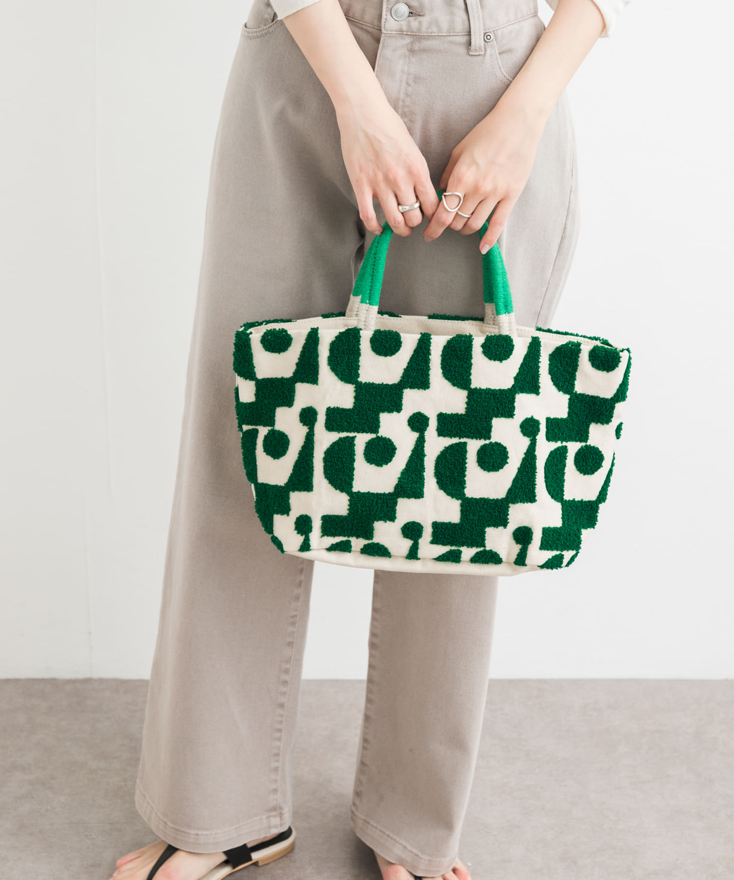 『別注』Beej×DOORS　モール刺繍トート GREEN one