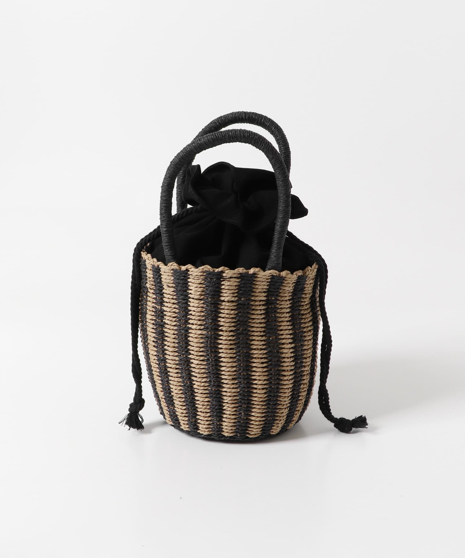 巾着カゴバッグ BLACK one