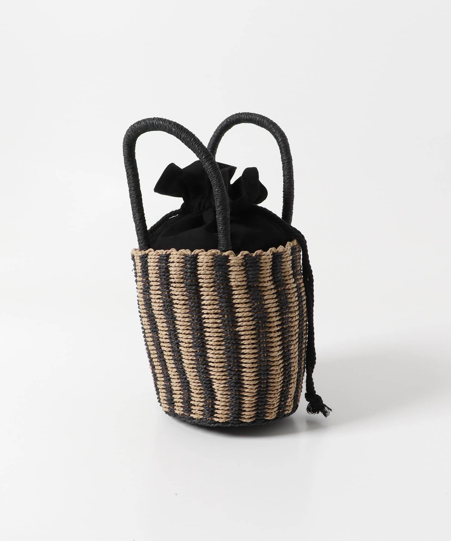 巾着カゴバッグ BLACK one