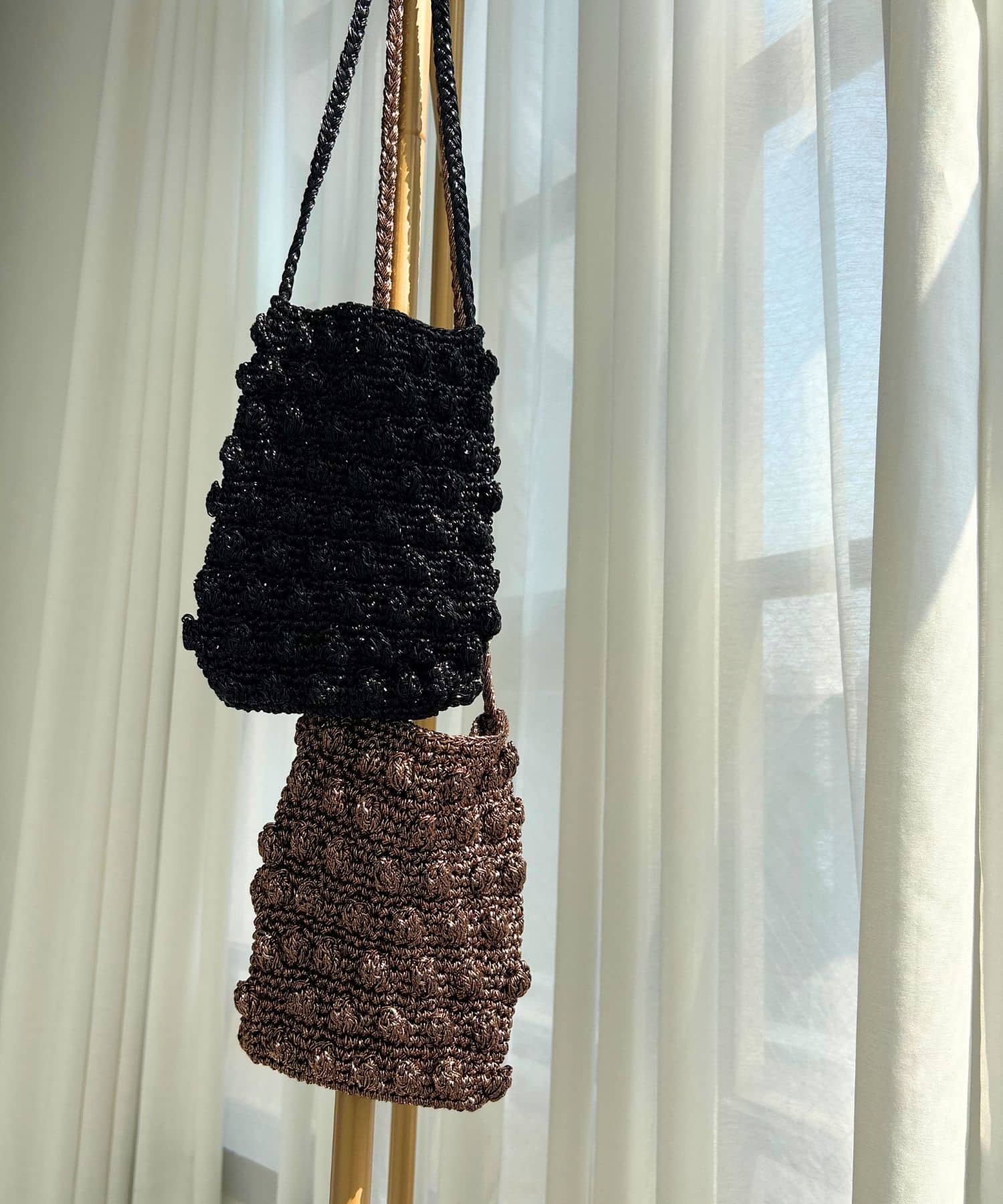 メタリックヤーンショルダーバッグ BRONZE one