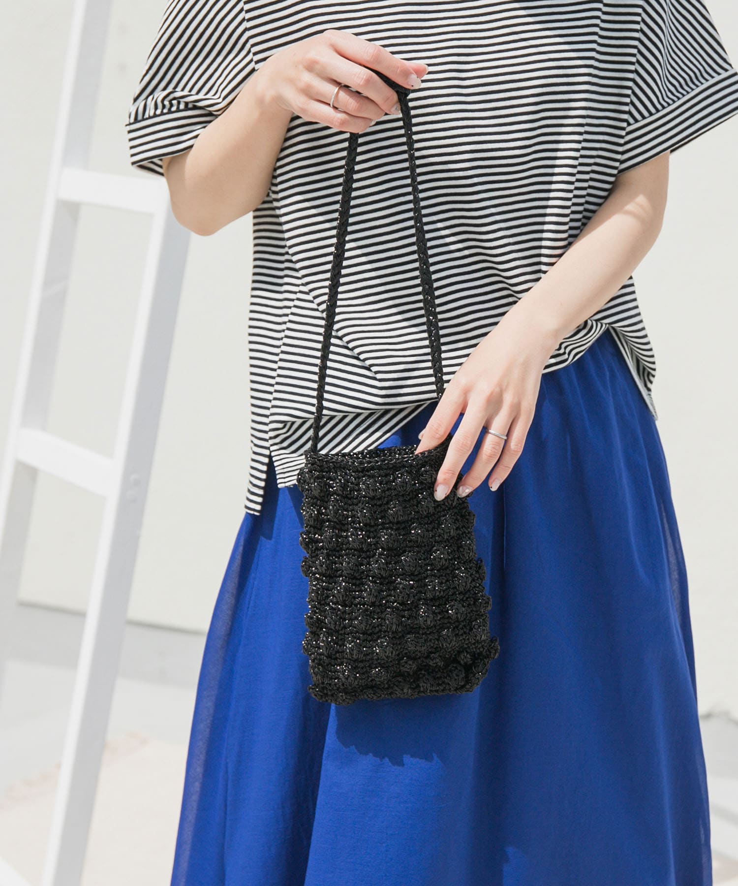 メタリックヤーンショルダーバッグ