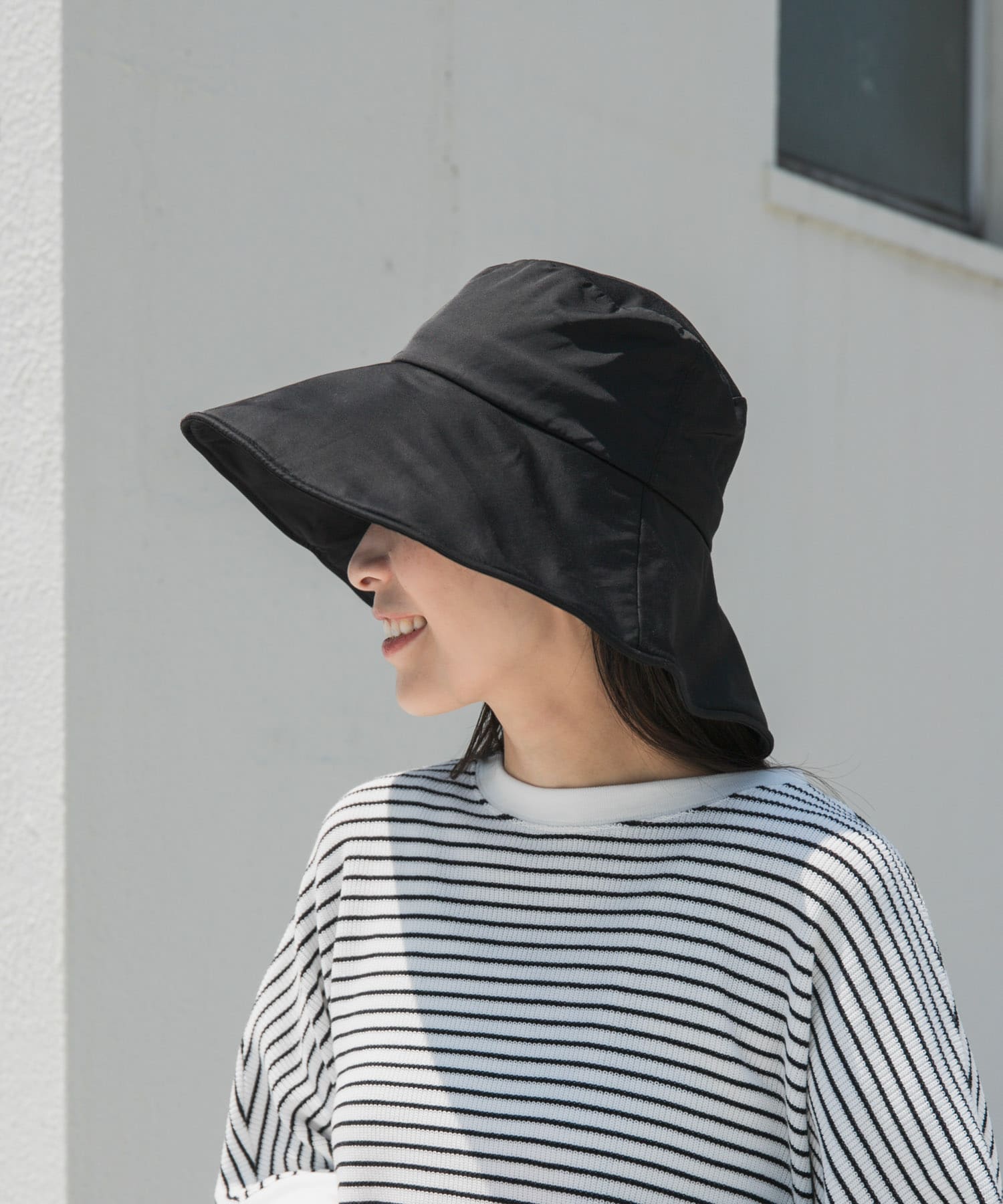 撥水UVハット BLACK one