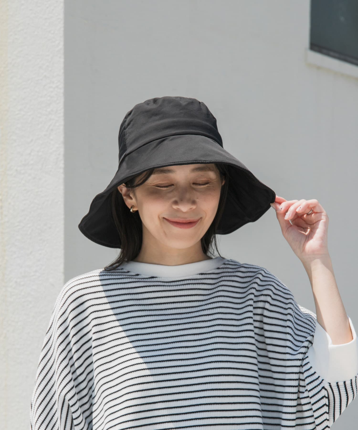撥水UVハット BLACK one