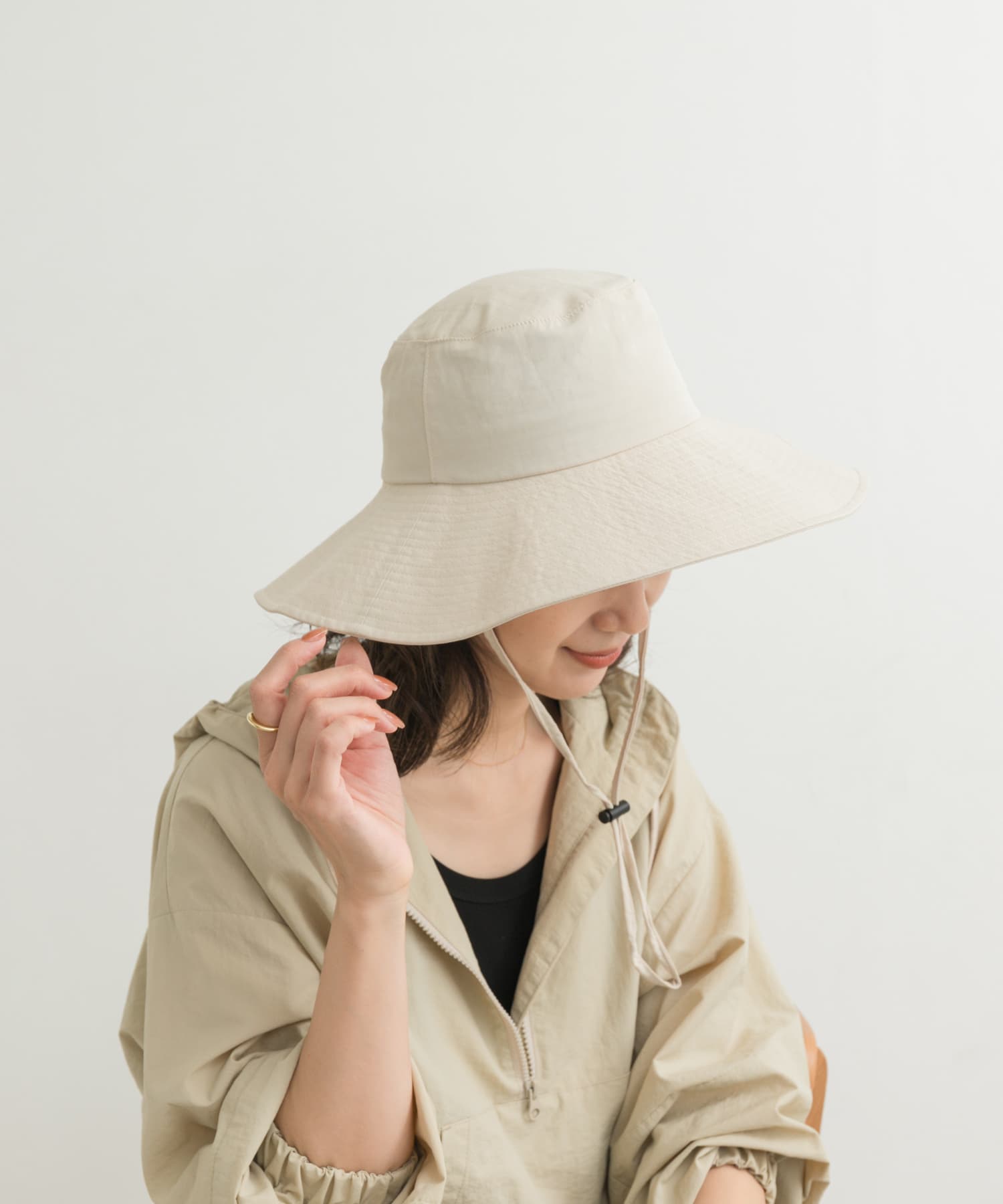 ウォッシャブルツバ広ハット