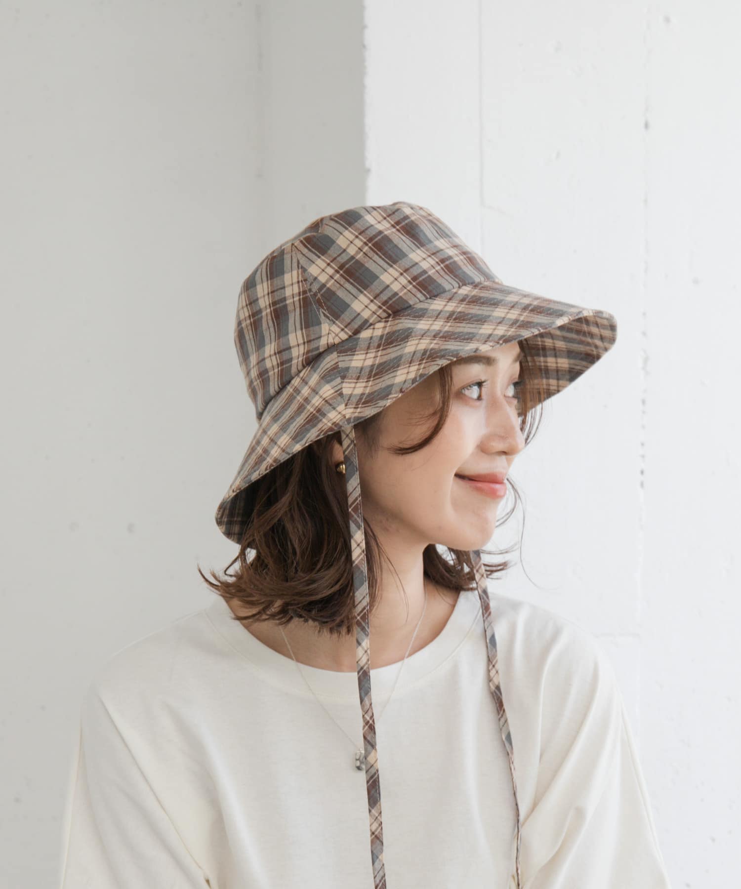 チェックバケハ GRAY one