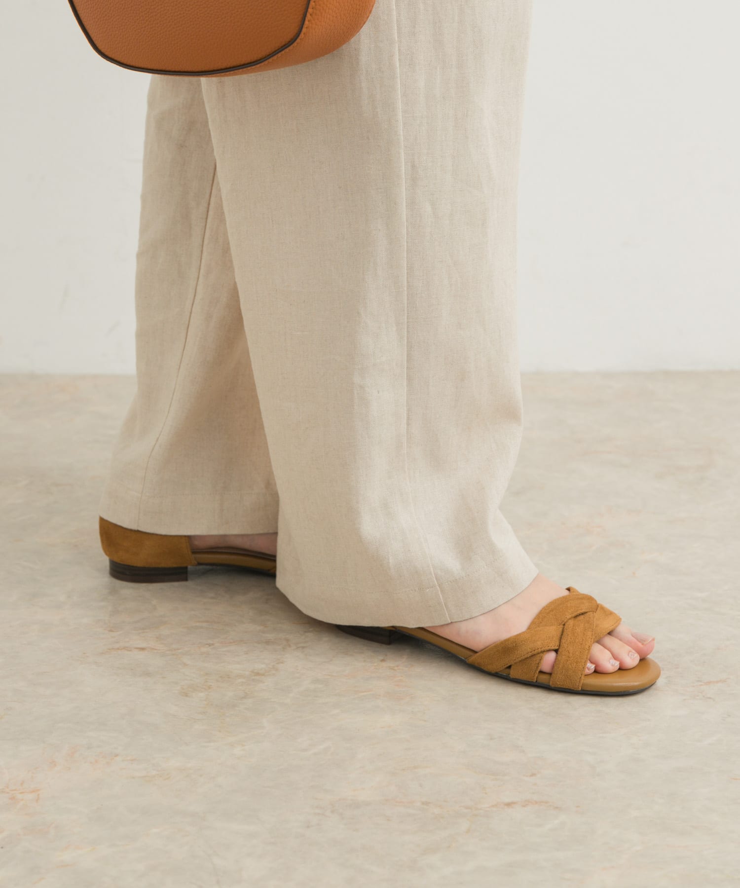 『一部WEB限定カラー』セパレートフラットサンダル CAMEL 36