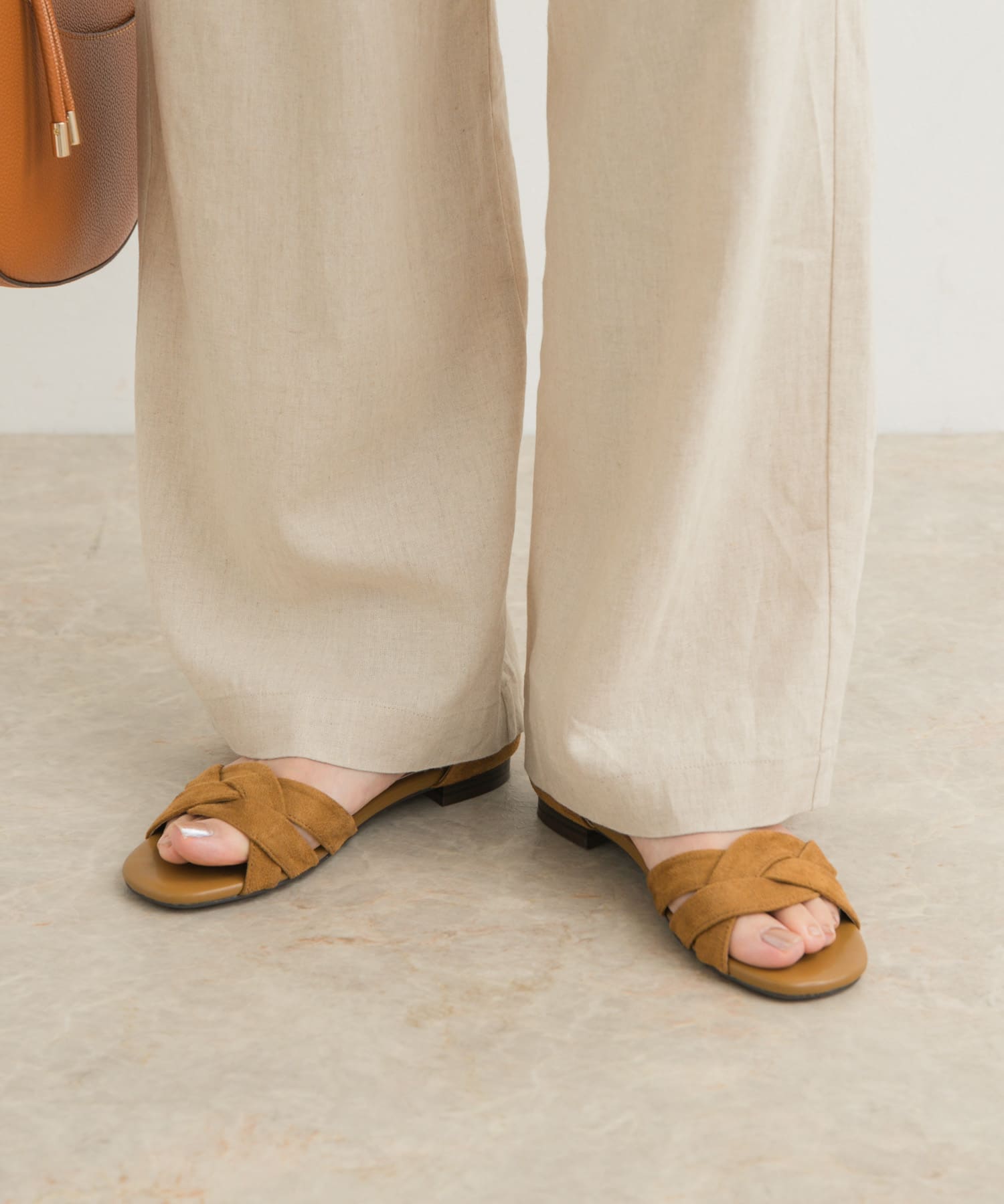 『一部WEB限定カラー』セパレートフラットサンダル CAMEL 36