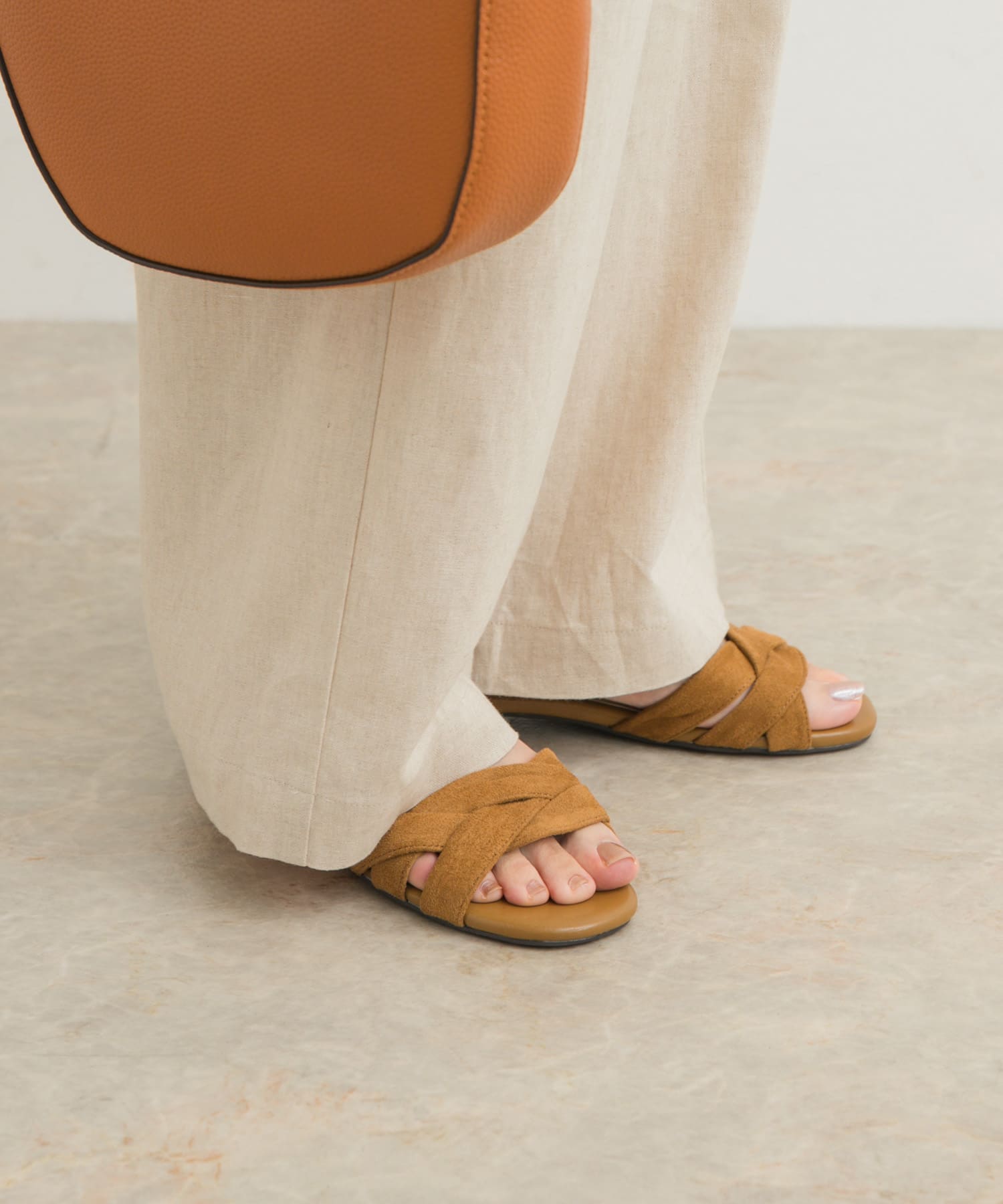 『一部WEB限定カラー』セパレートフラットサンダル CAMEL 36