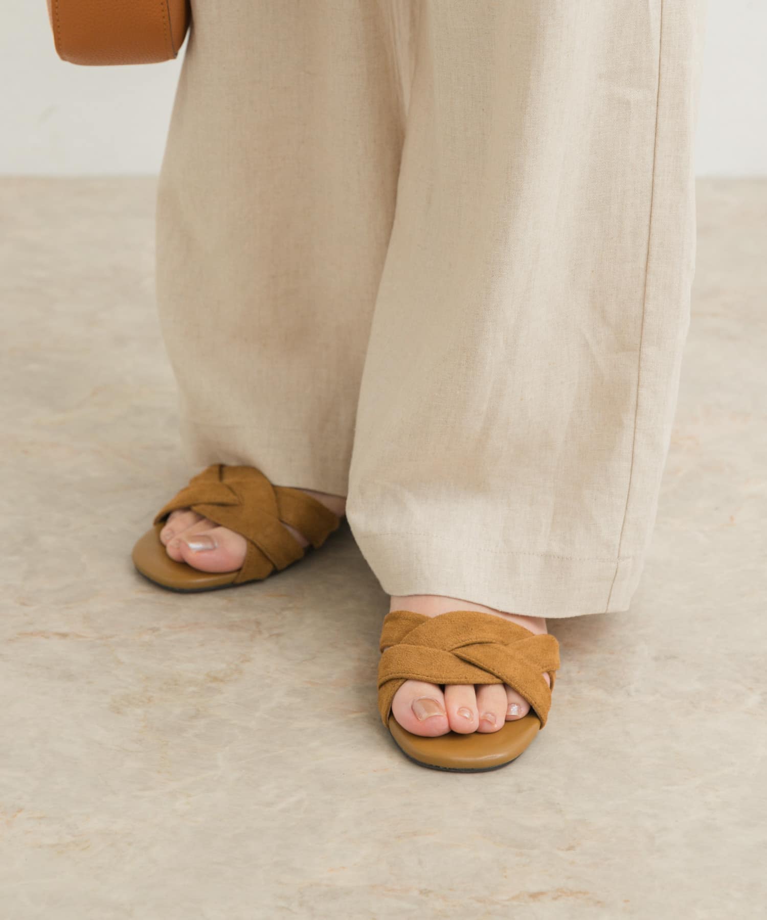 『一部WEB限定カラー』セパレートフラットサンダル CAMEL 36