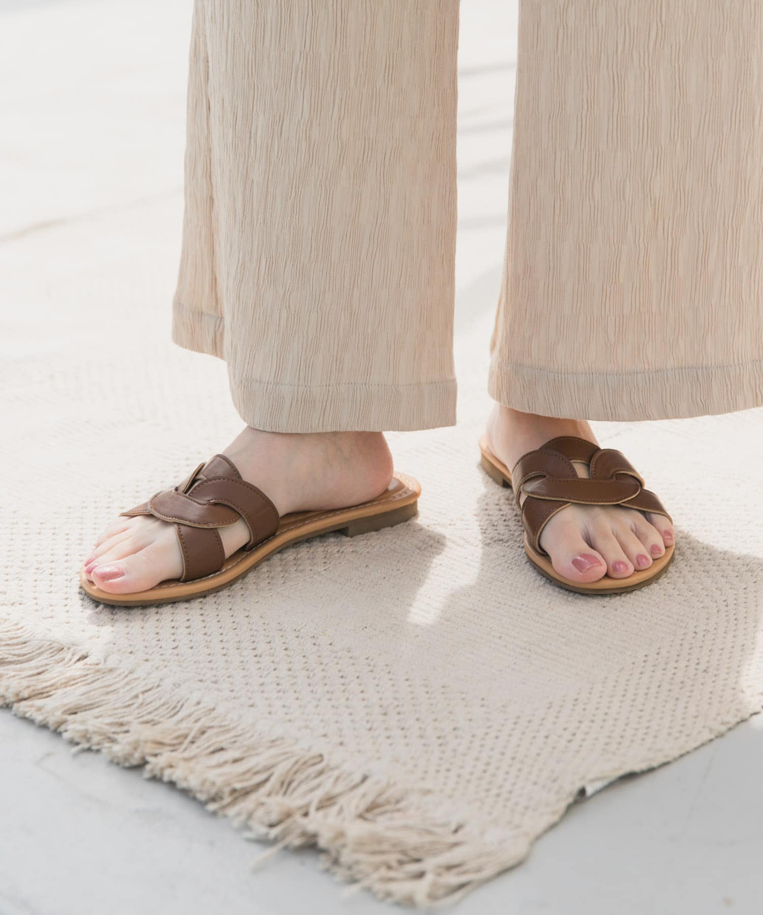 カッティングサンダル BROWN 36