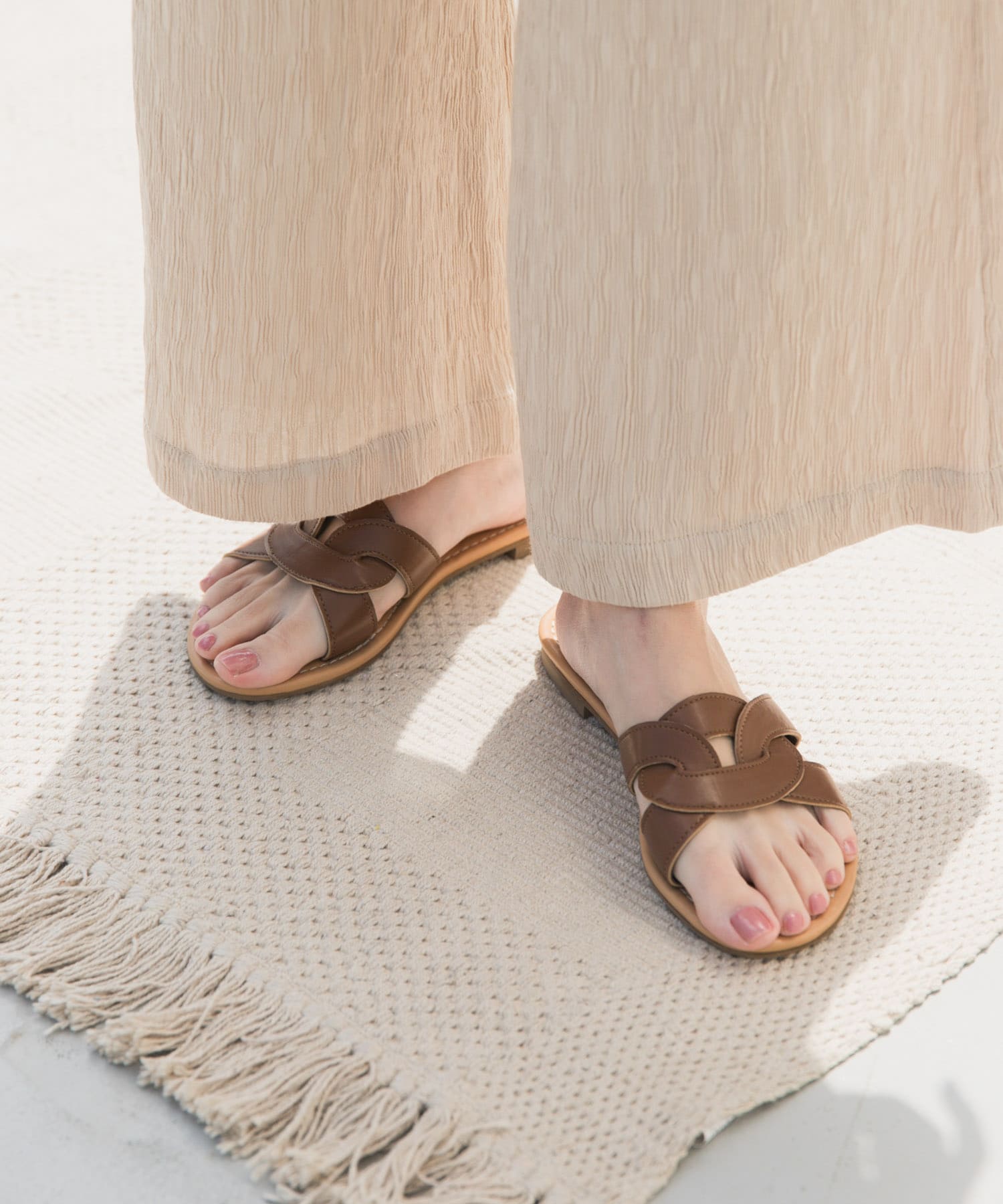 カッティングサンダル BROWN 36