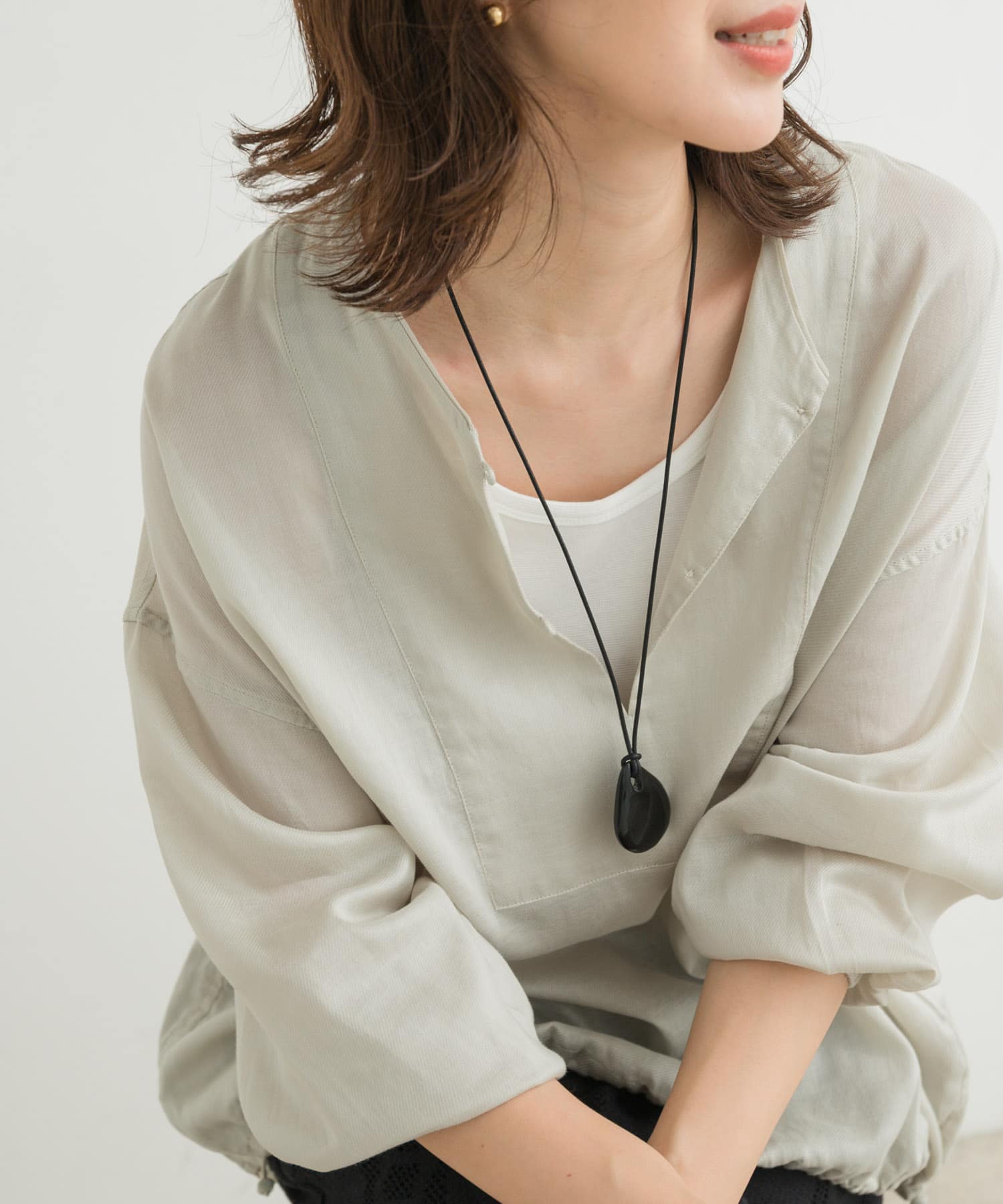 バッファローホーンネックレス BLACK one