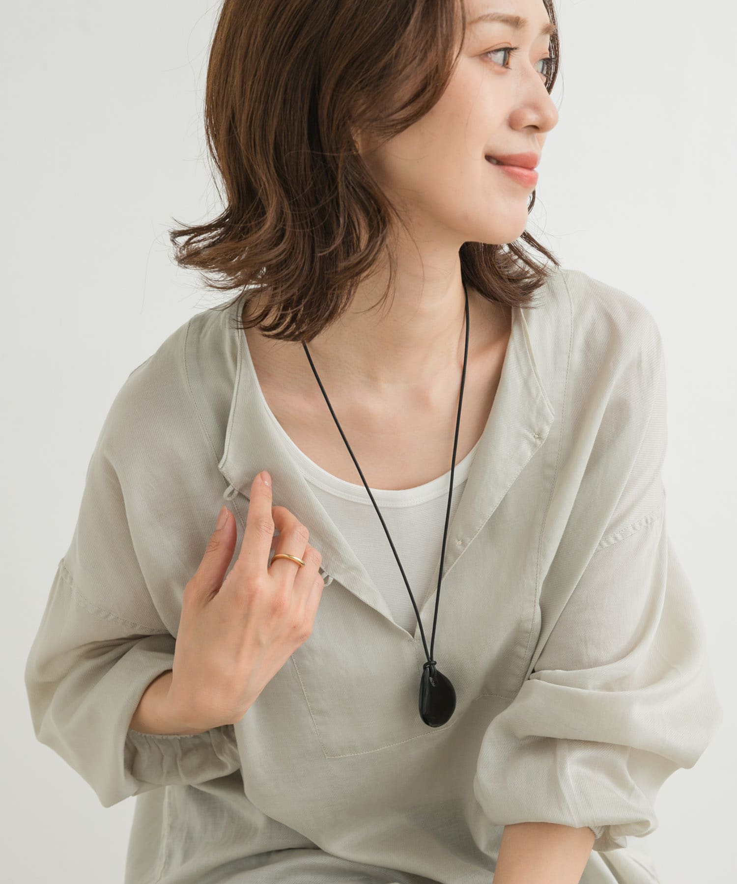 バッファローホーンネックレス BLACK one