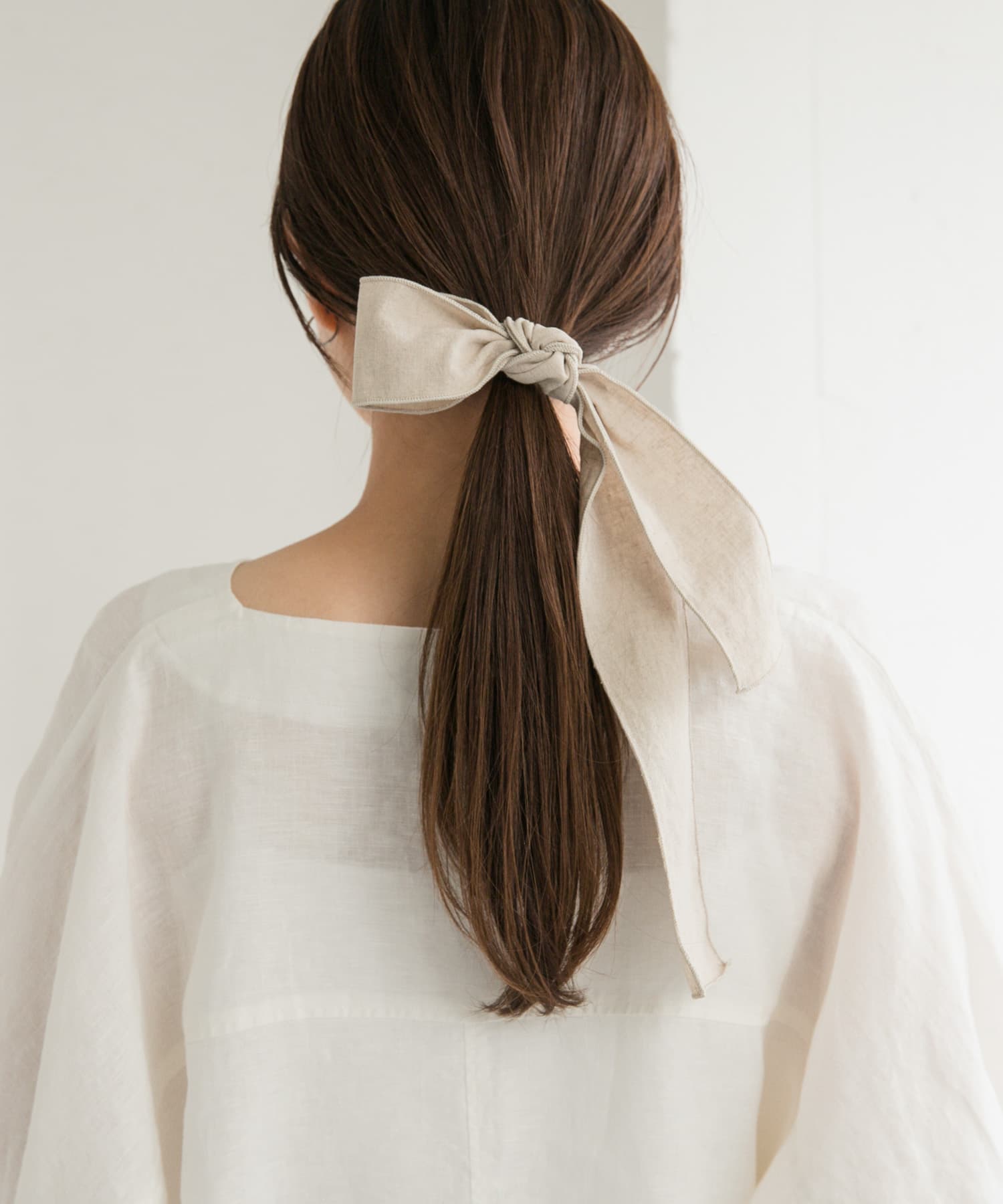 リネンリボンヘアフック NATURAL one