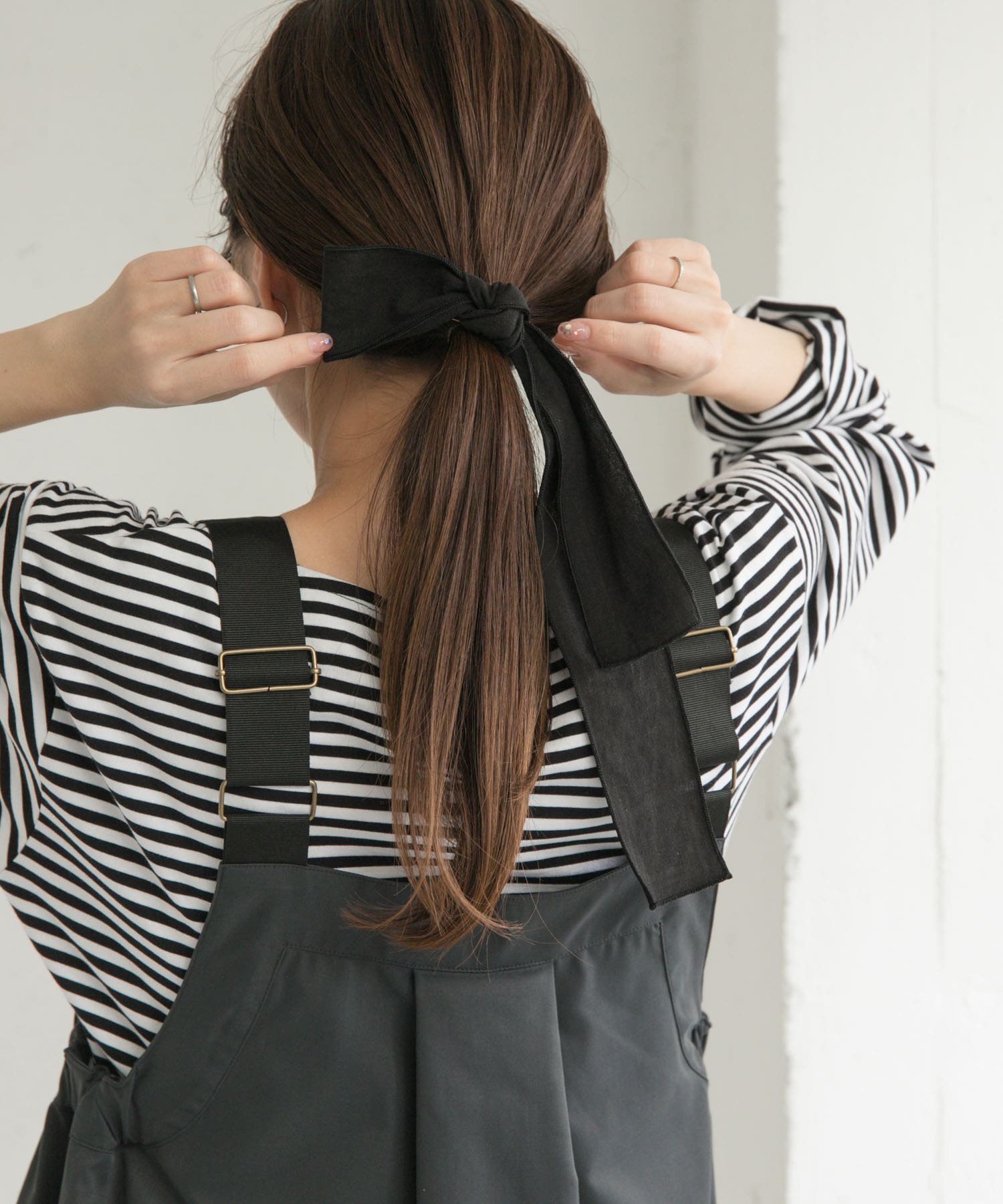 リネンリボンヘアフック BLACK one