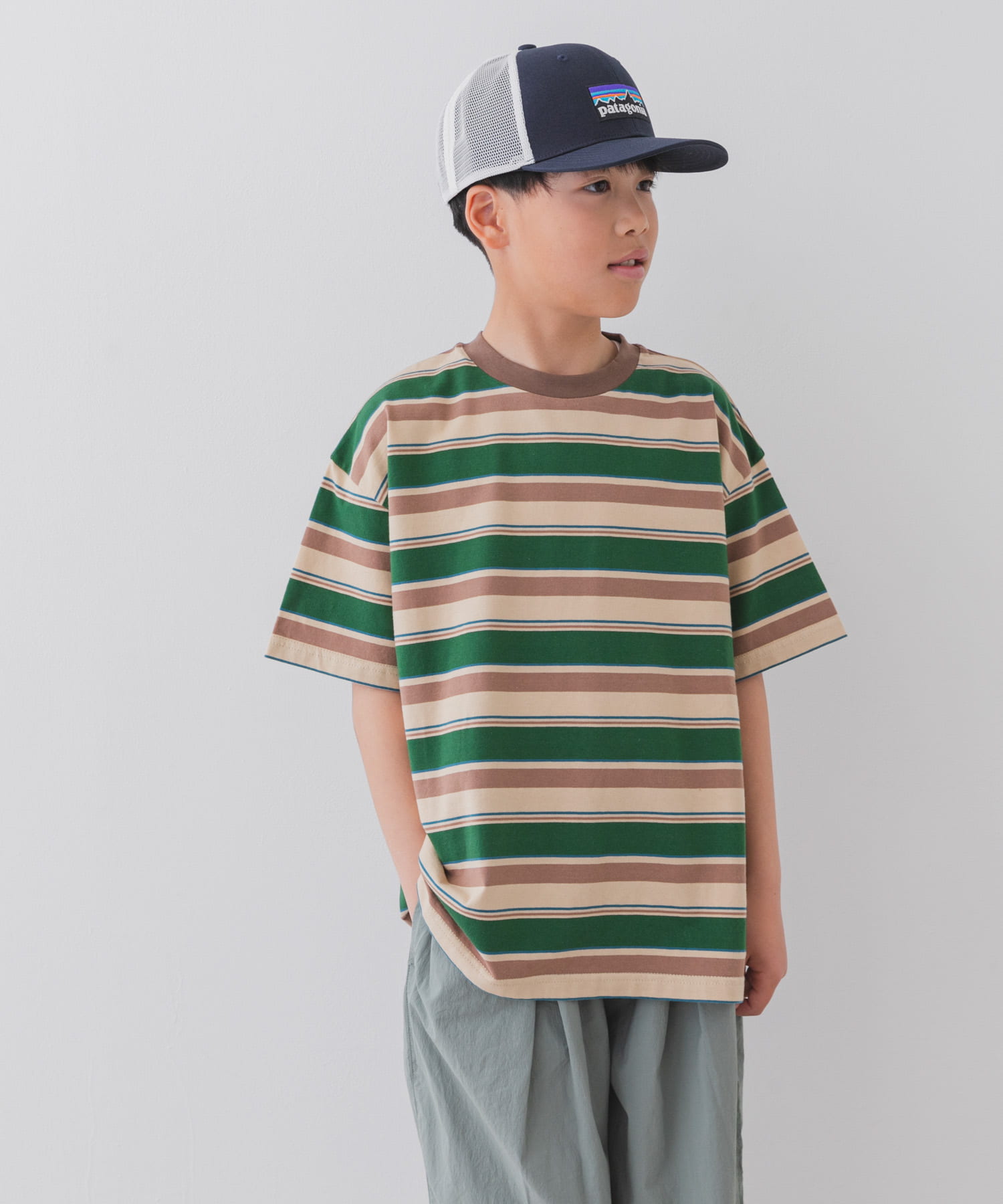 『WEB/一部店舗限定サイズ』マルチボーダールーズTシャツ(KIDS)