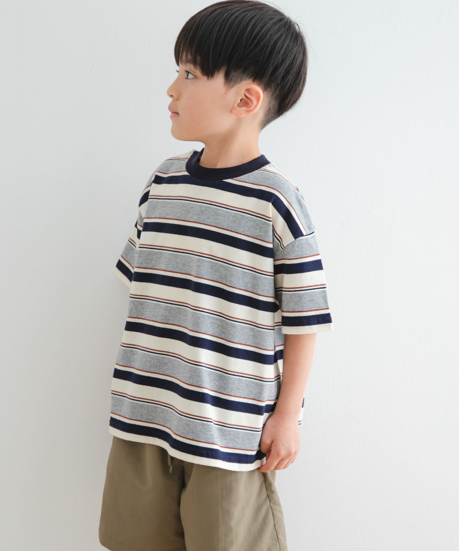 『WEB/一部店舗限定サイズ』マルチボーダールーズTシャツ(KIDS)