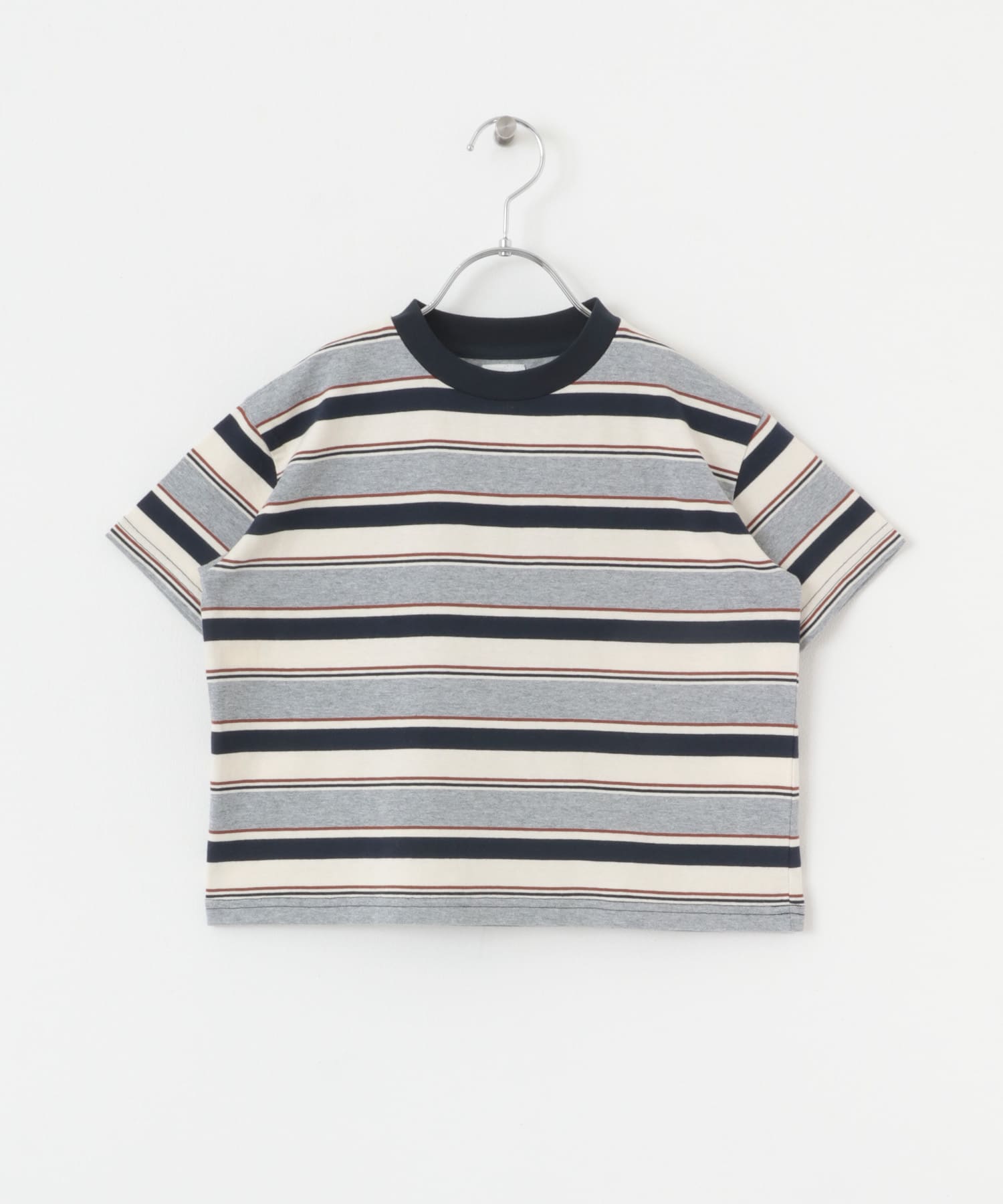 『WEB/一部店舗限定サイズ』マルチボーダールーズTシャツ(KIDS) IVOxNVY 105