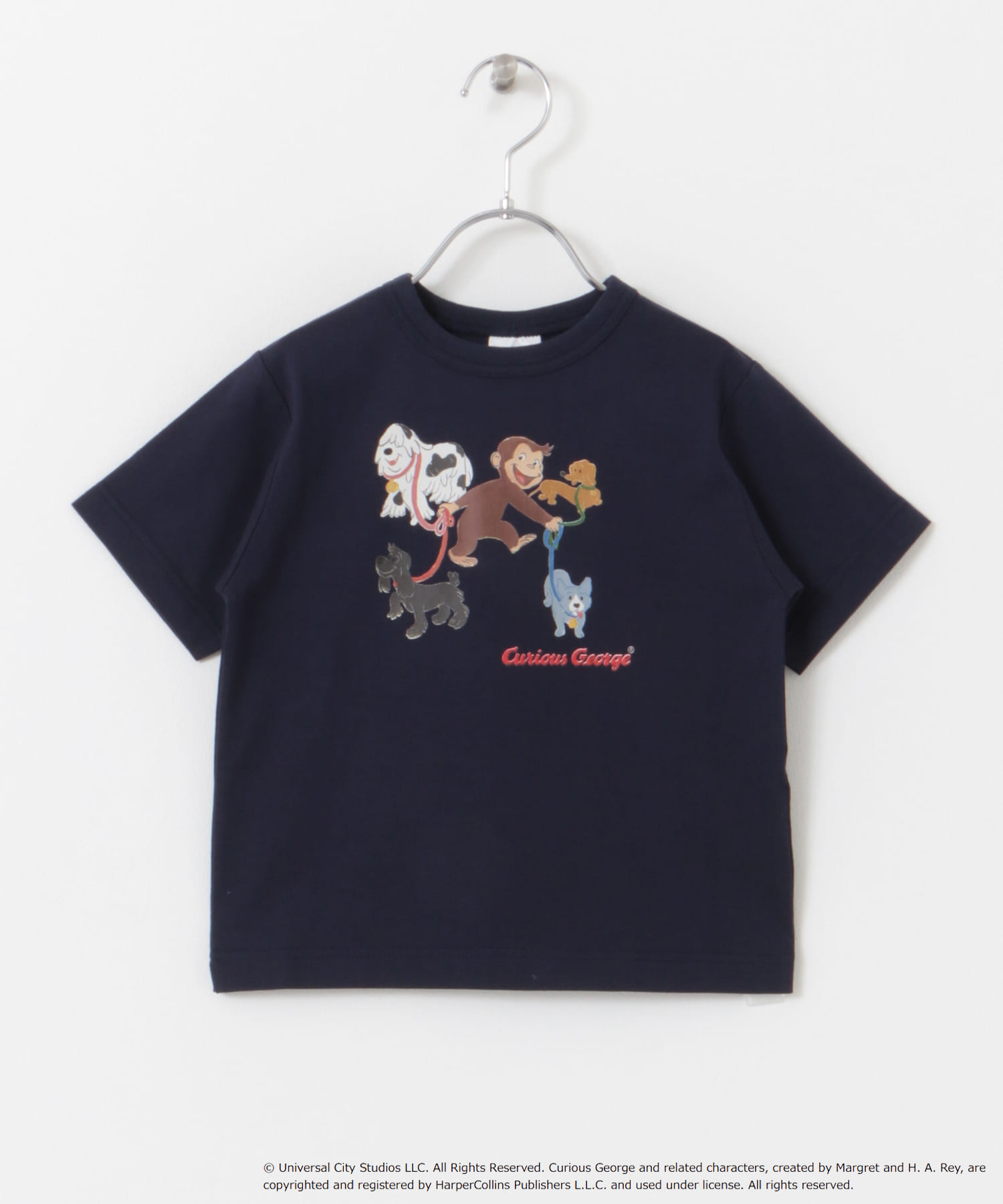 『別注』おさるのジョージTシャツ(KIDS) NAVY 105