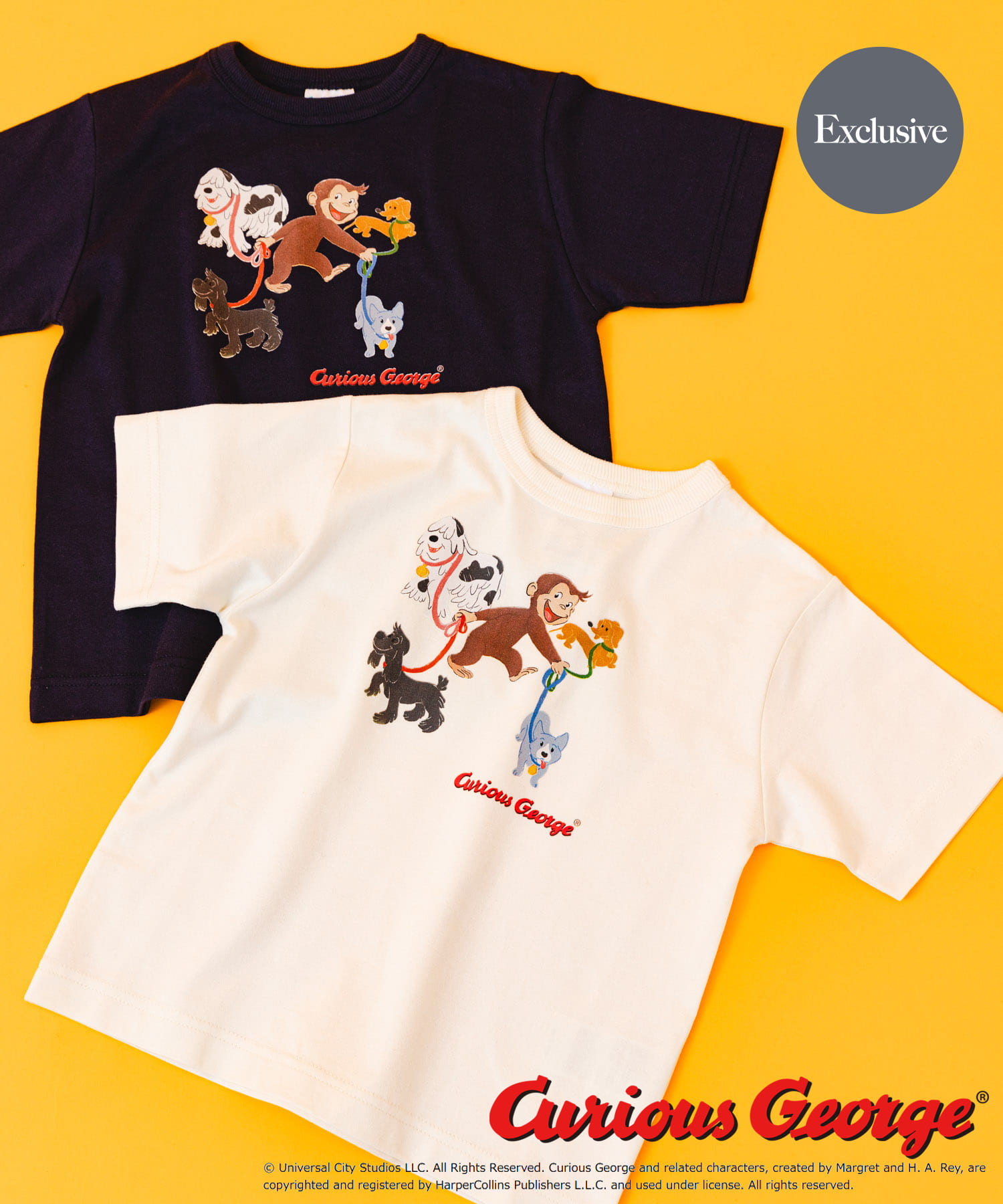 『別注』おさるのジョージTシャツ(KIDS) IVORY 105