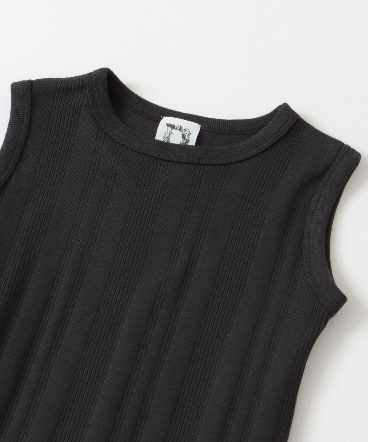 『WEB/一部店舗限定サイズ』ノースリーブランダムリブカットソー(KIDS) CHACOAL 105